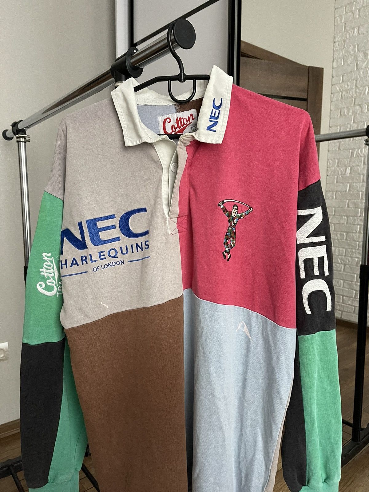 Cotton Traders Harlequins Cotton Traders Rugby Polo Sweatshirt 90s Size US L / EU 52-54 / 3 - 5 Thumbnail