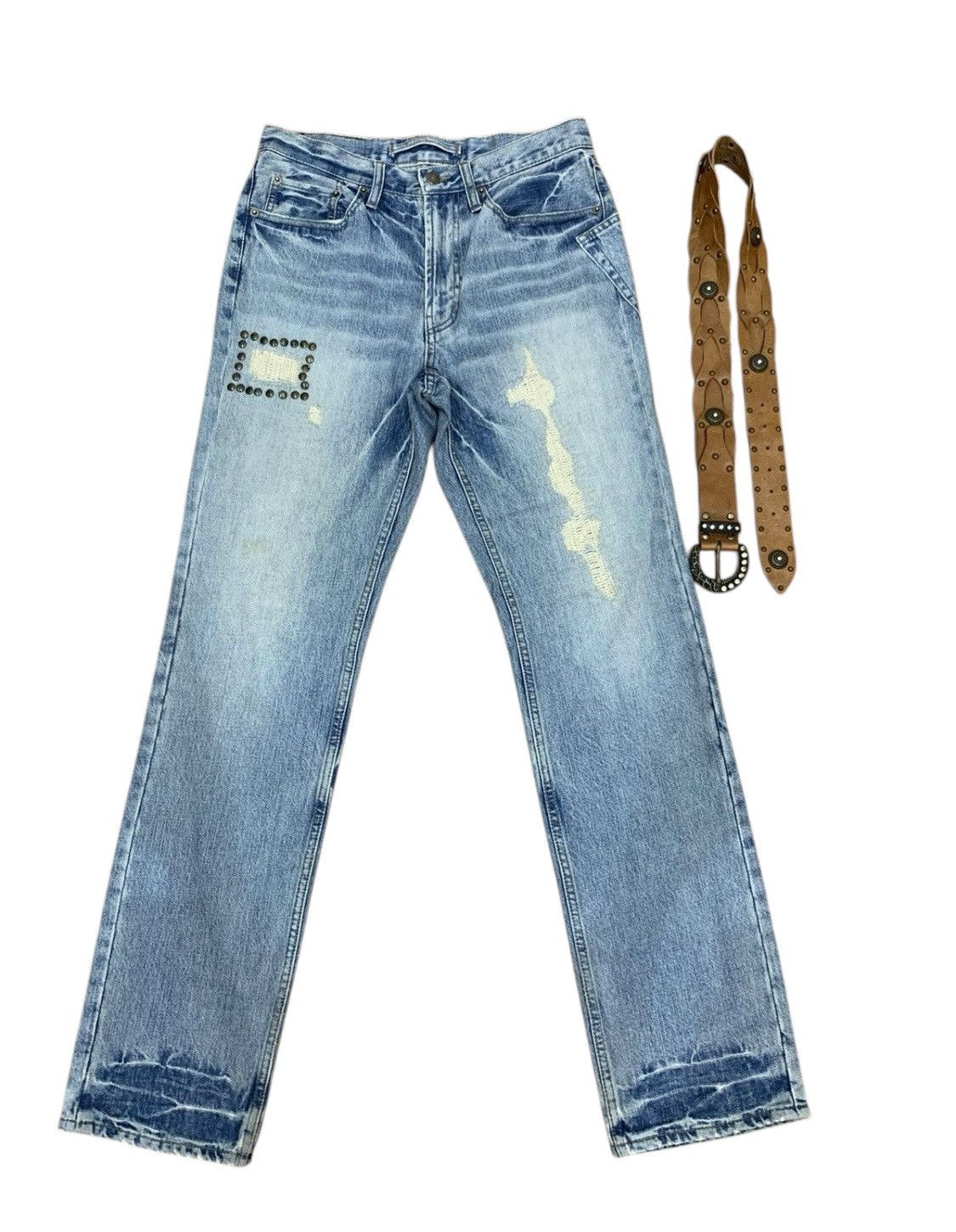 PPFM × Vintage 🔥Vintage PPFM jeans with sick studded belt Size US 30 / EU 46 - 4 Thumbnail