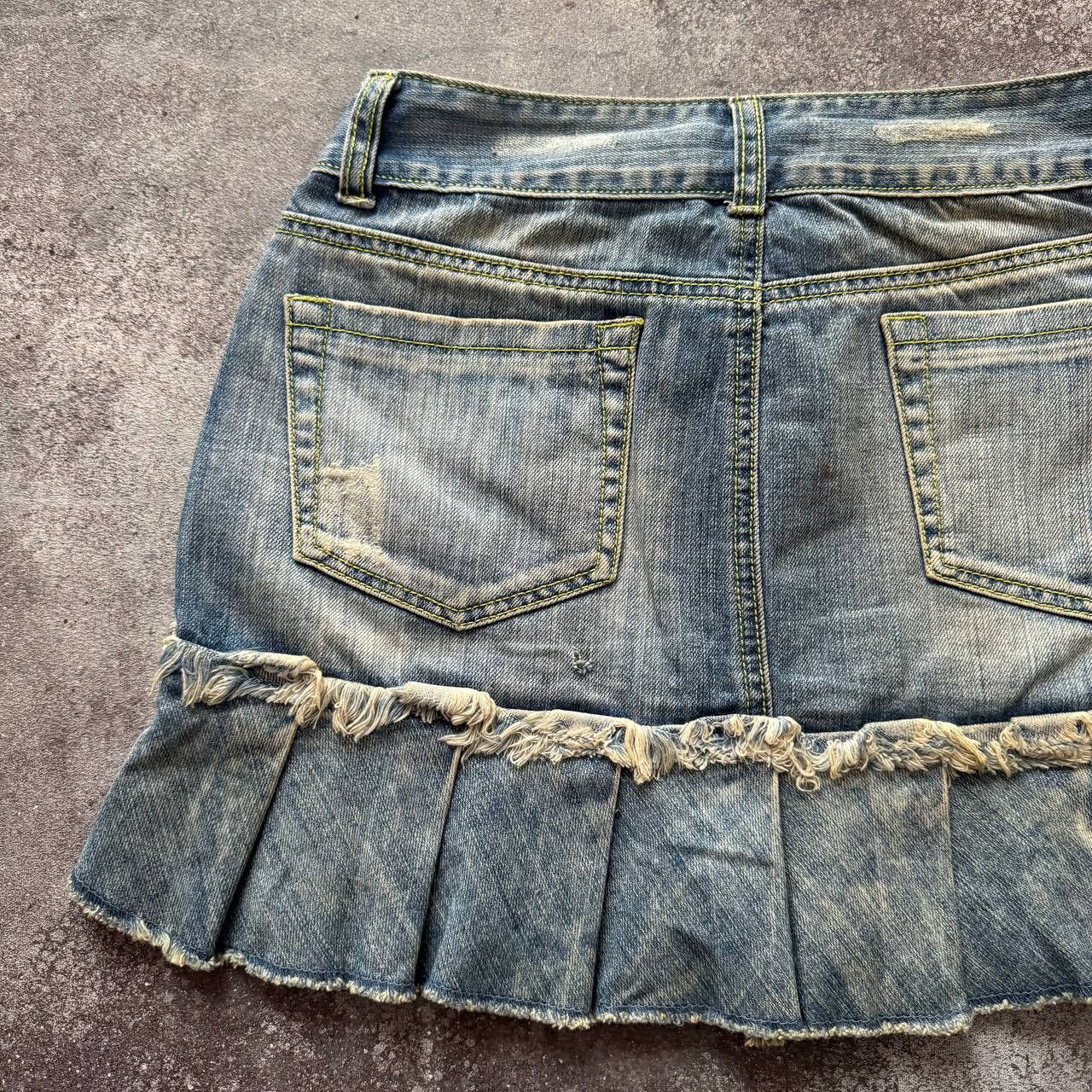 Hysteric Glamour Y2K Super Sexy Vintage Washed Denim Skirt Size 26" / US 2 / IT 38 - 6 Thumbnail