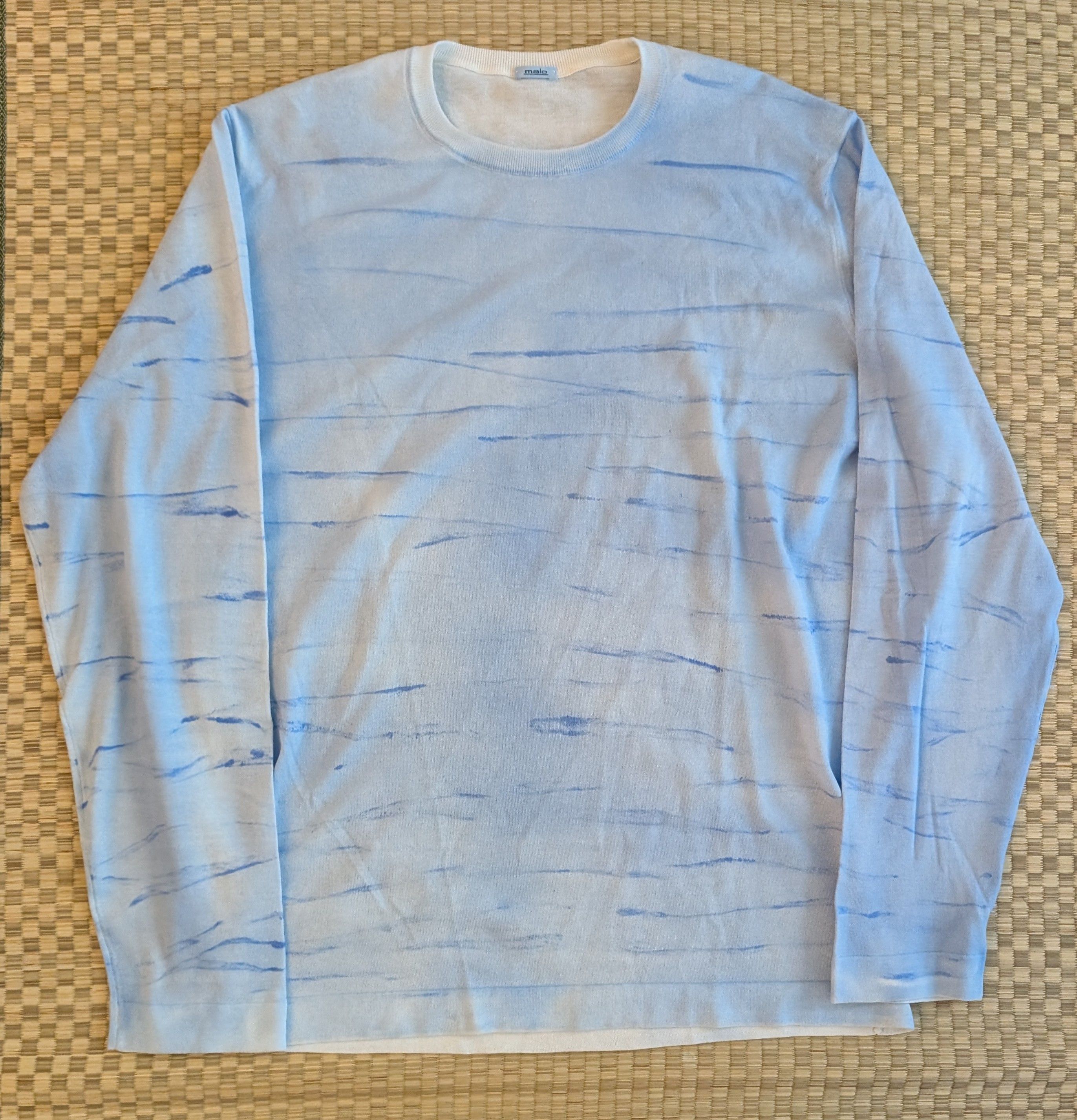 Malo Malo 100% Cotton Streak Sweater Size IT56 Made in Italy Size US L / EU 52-54 / 3 - 1 Thumbnail