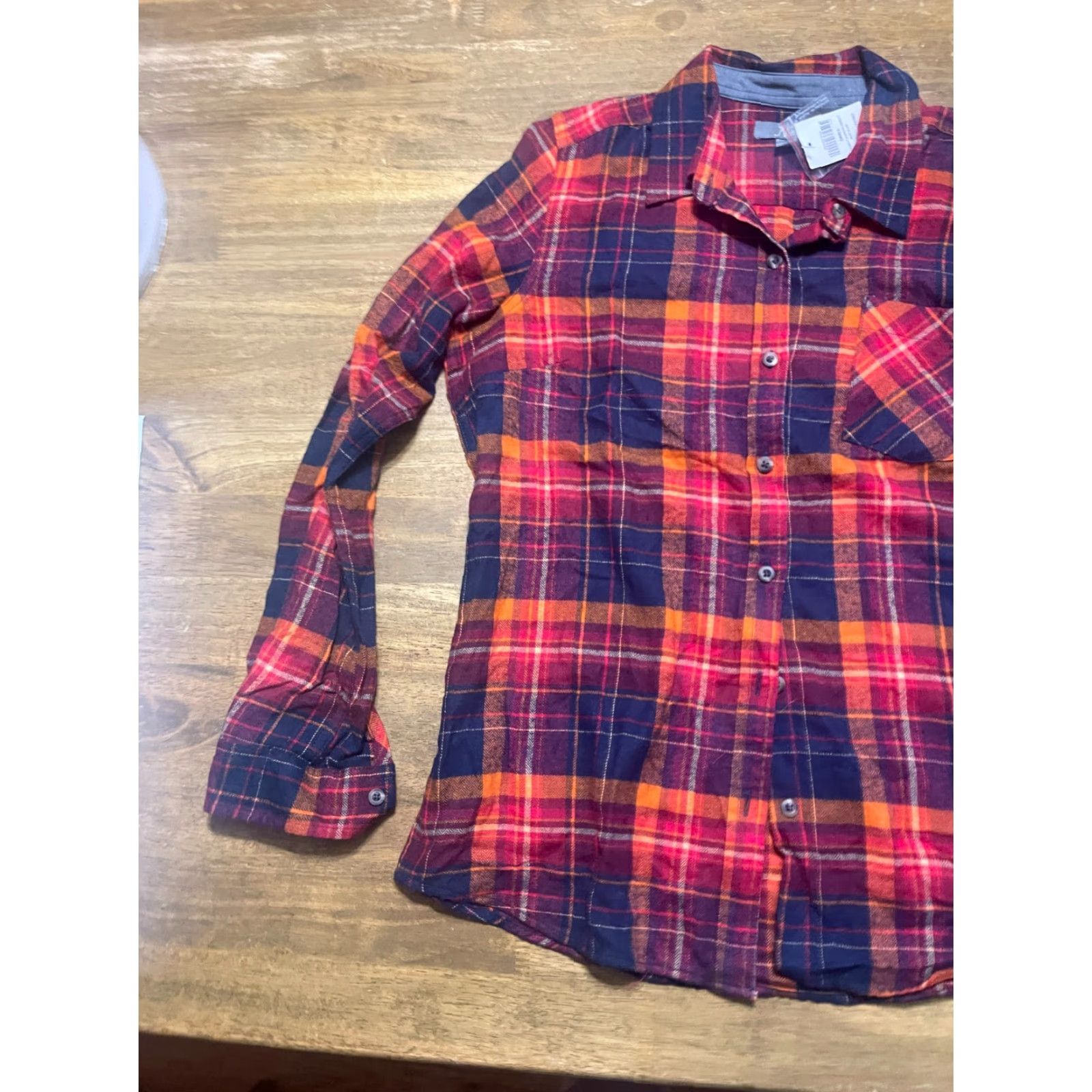 Vintage VINTAGE? No. Naturals Reflections Shirt, Women's Size Small, Red Blue, Plaid, Button Up Size S / US 4 / IT 40 - 3 Thumbnail