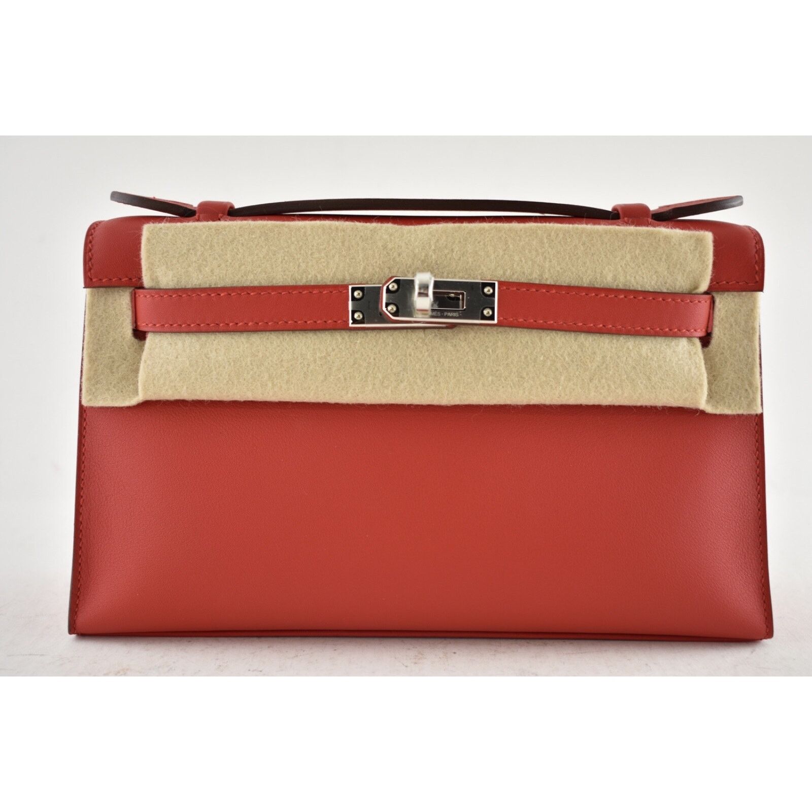 Hermes Hermes Mini Kelly Rouge Red Palladium Hardware Clutch Bag Size ONE SIZE - 4 Thumbnail