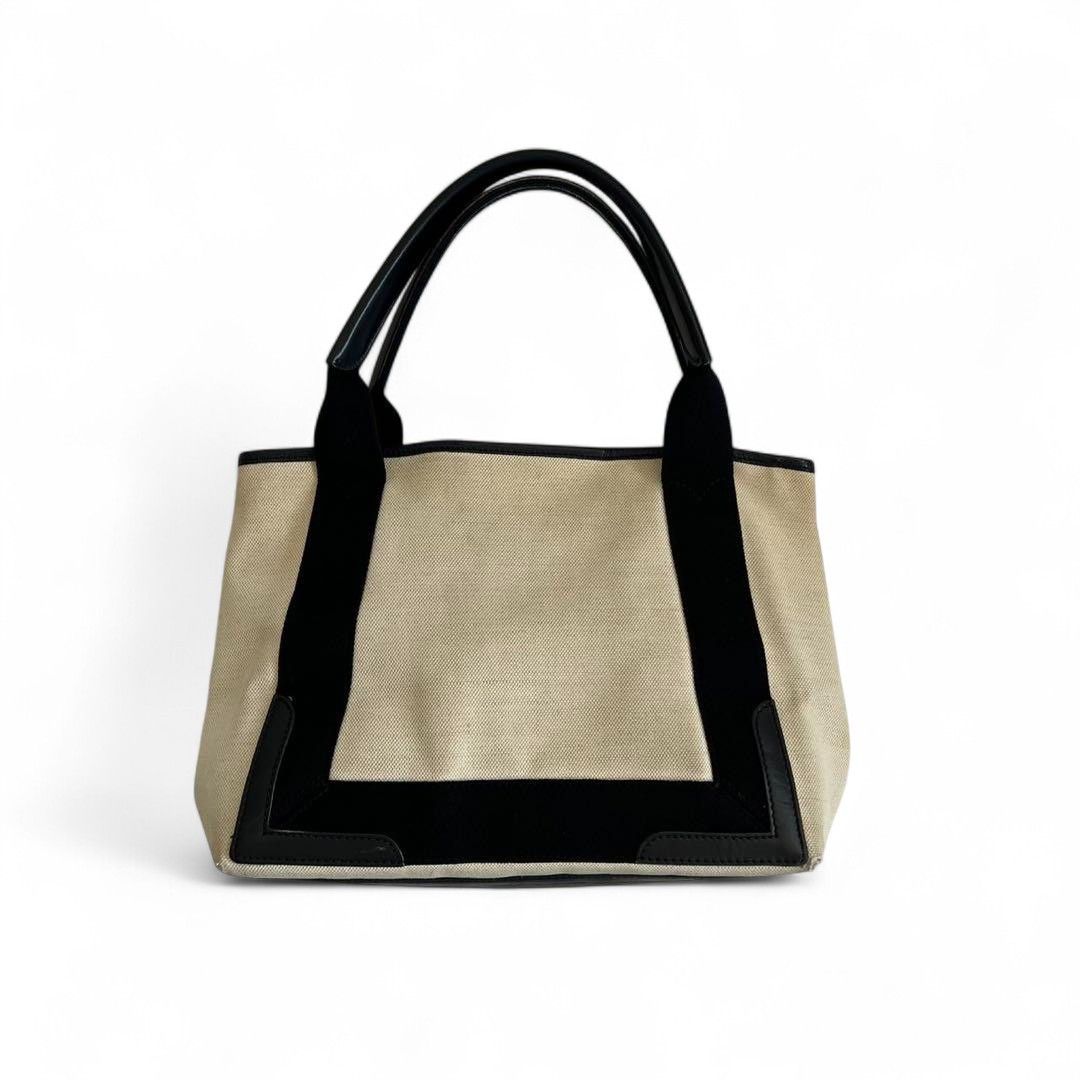 Balenciaga Balenciaga - Cabas Canvas Handbag Leather Paris Tote Black Size ONE SIZE - 7 Thumbnail