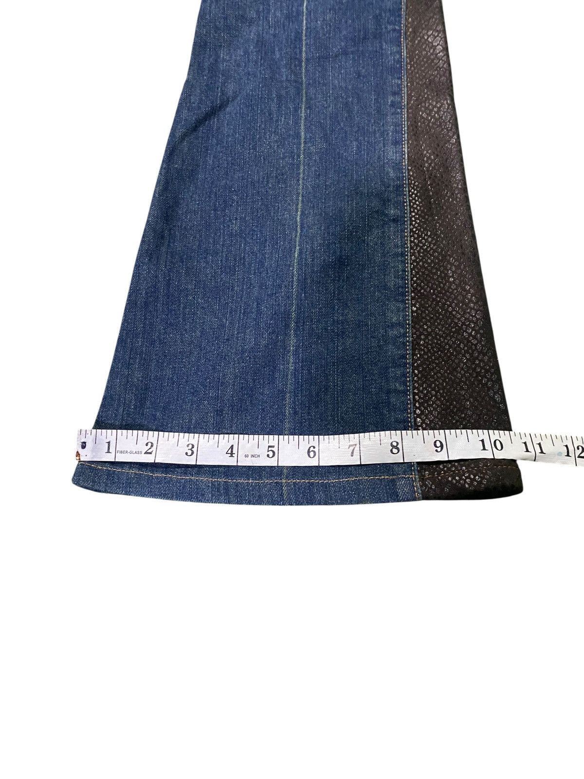 Morgan Homme Morgan Homme Denim Jeans snake Leather Biker Flare Bootcut Size US 32 / EU 48 - 12 Thumbnail