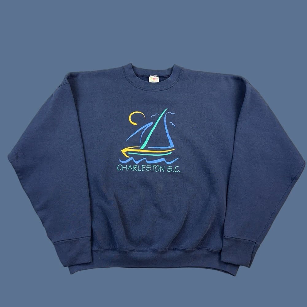 Fruit Of The Loom VINTAGE Fruit of the Loom Sweatshirt Mens 2XL Charleston SC Pullover USA Made Size US XXL / EU 58 / 5 - 1 Thumbnail
