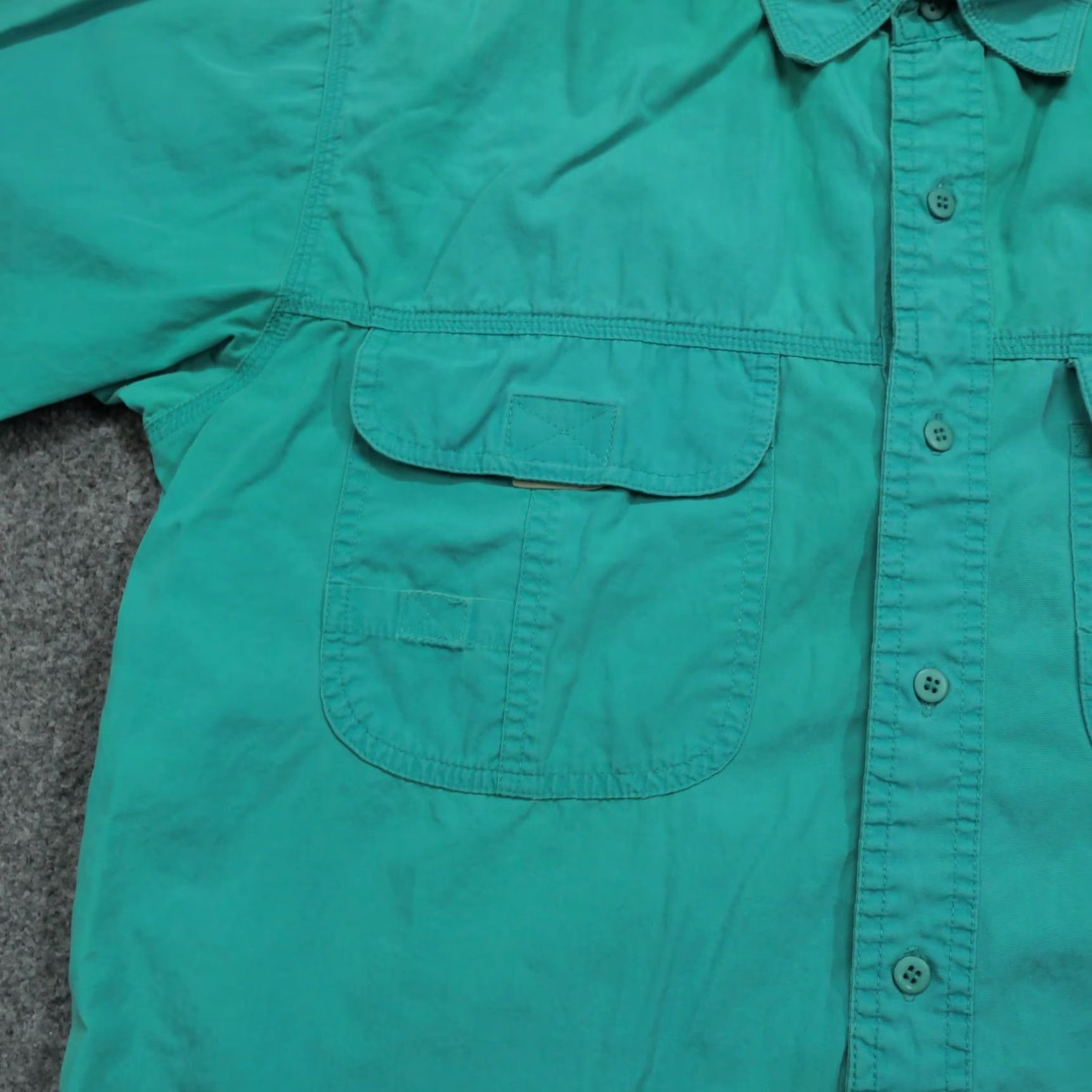 Polo Ralph Lauren VINTAGE Polo Ralph Lauren Blaire Shirt Mens M Green Blue Teal Button-Down Short Sleeve Size US M / EU 48-50 / 2 - 5 Thumbnail