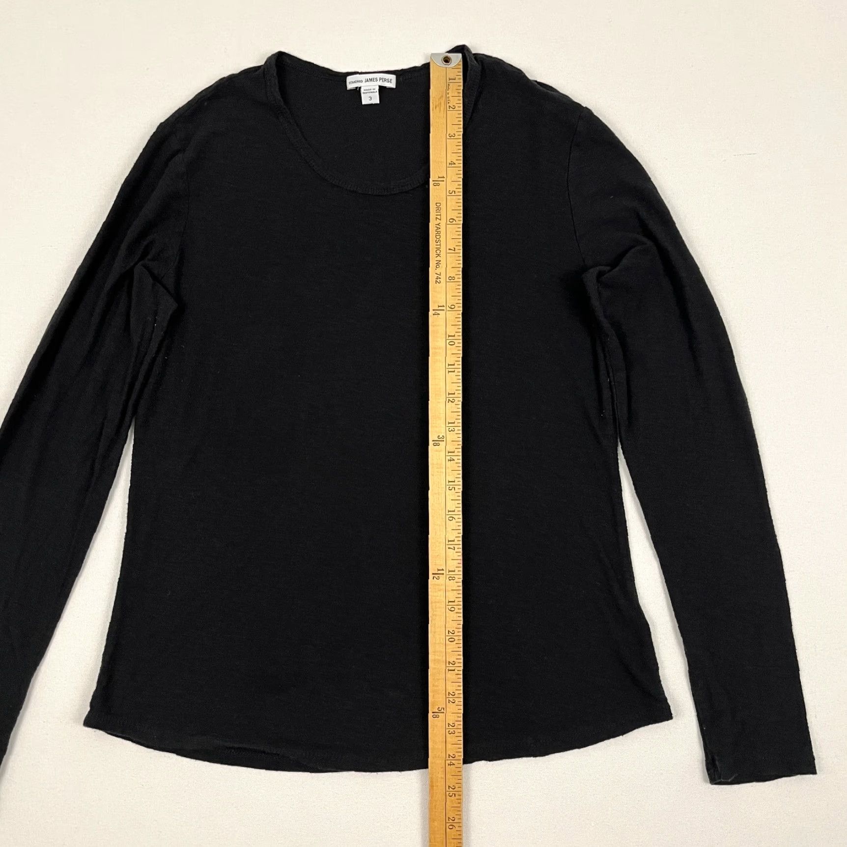 James Perse James Perse Shirt Womens L Black Crew Neck Slub Sheer 100% Cotton Long Sleeve Basic Vintage? No. Size L / US 10 / IT 46 - 3 Thumbnail