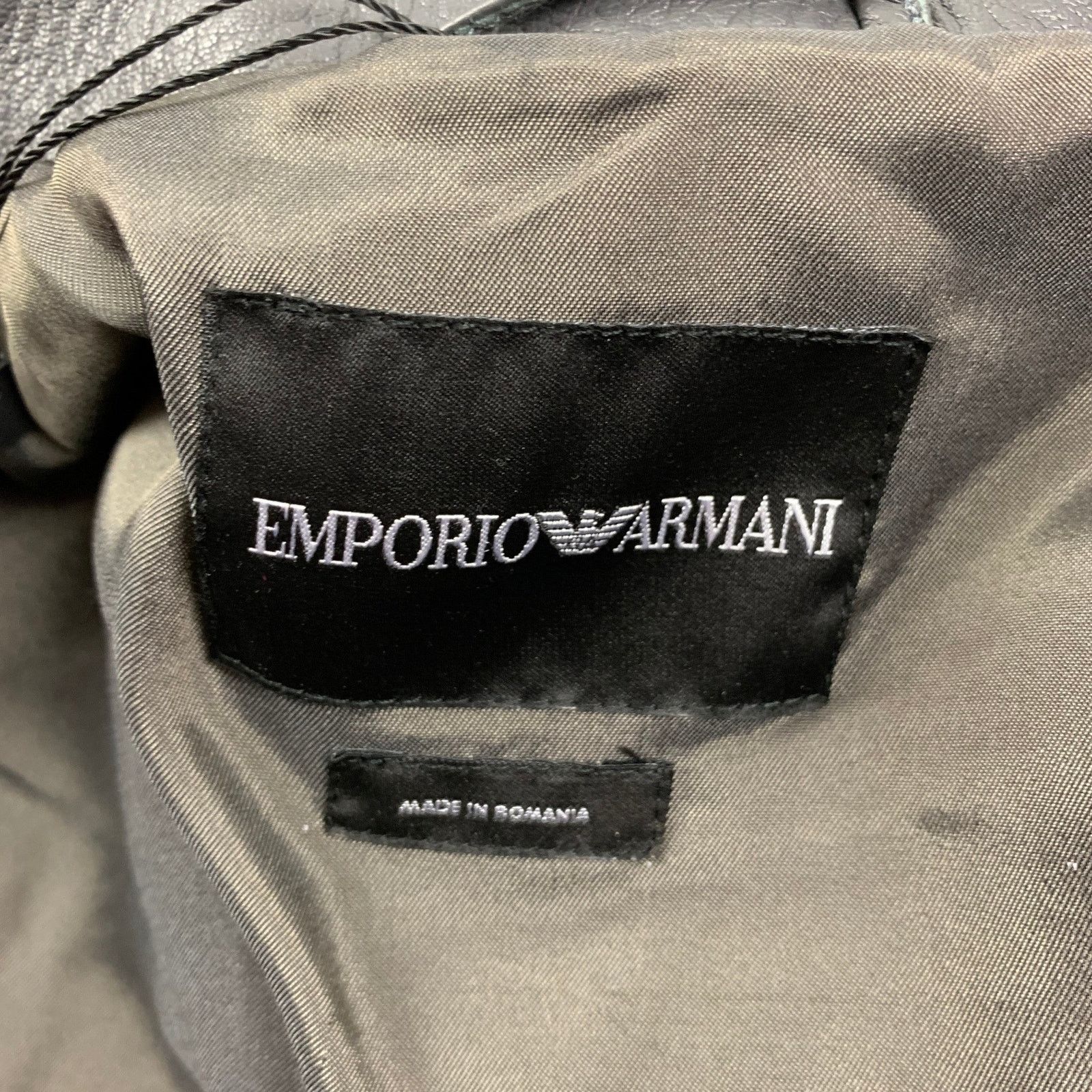 Emporio Armani EMPORIO ARMANI Size 34 Grey Leather Biker Jacket Size US S / EU 44-46 / 1 - 6 Thumbnail