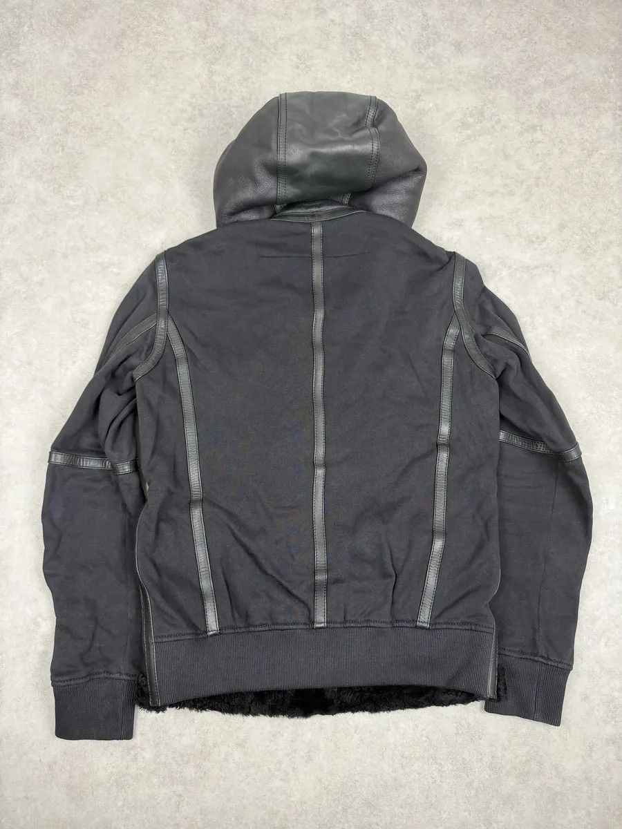 Givenchy AW2014 Givenchy Black Leather Shearling Hooded Jacket by Riccardo Tisci Size US S / EU 44-46 / 1 - 6 Thumbnail