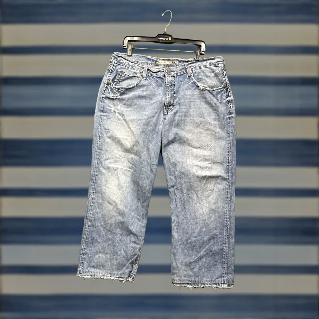 Vintage BKE Jeans Mens 36 Seth Straight Leg Distressed Light Wash 36x28 Blue Buckle 3D Y2K 90s 2000s Jeans Mens Size US 36 / EU 52 - 1 Thumbnail