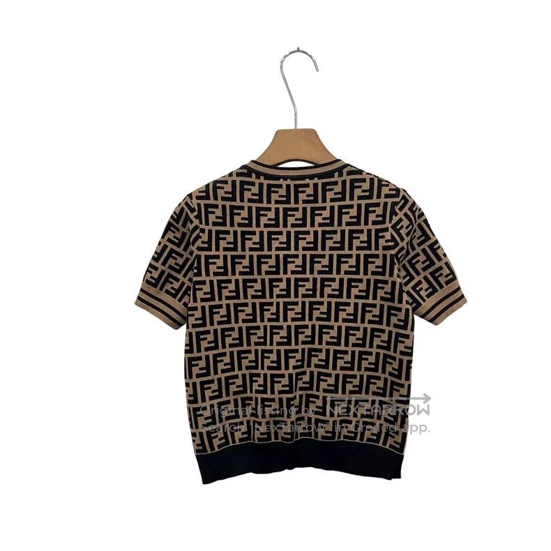 Fendi Fendi Brown full print short sleeve Size XXS / US 00 / IT 34 - 2 Thumbnail