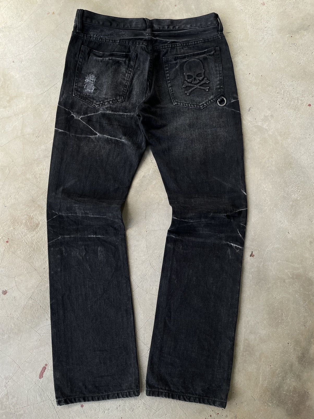 Le Grande Bleu (L.G.B.) IN THE ATTIC ARCHIVE GOTHIC PUNK CROSS POEM BLACK DENIM JEAN Size US 32 / EU 48 - 2 Thumbnail