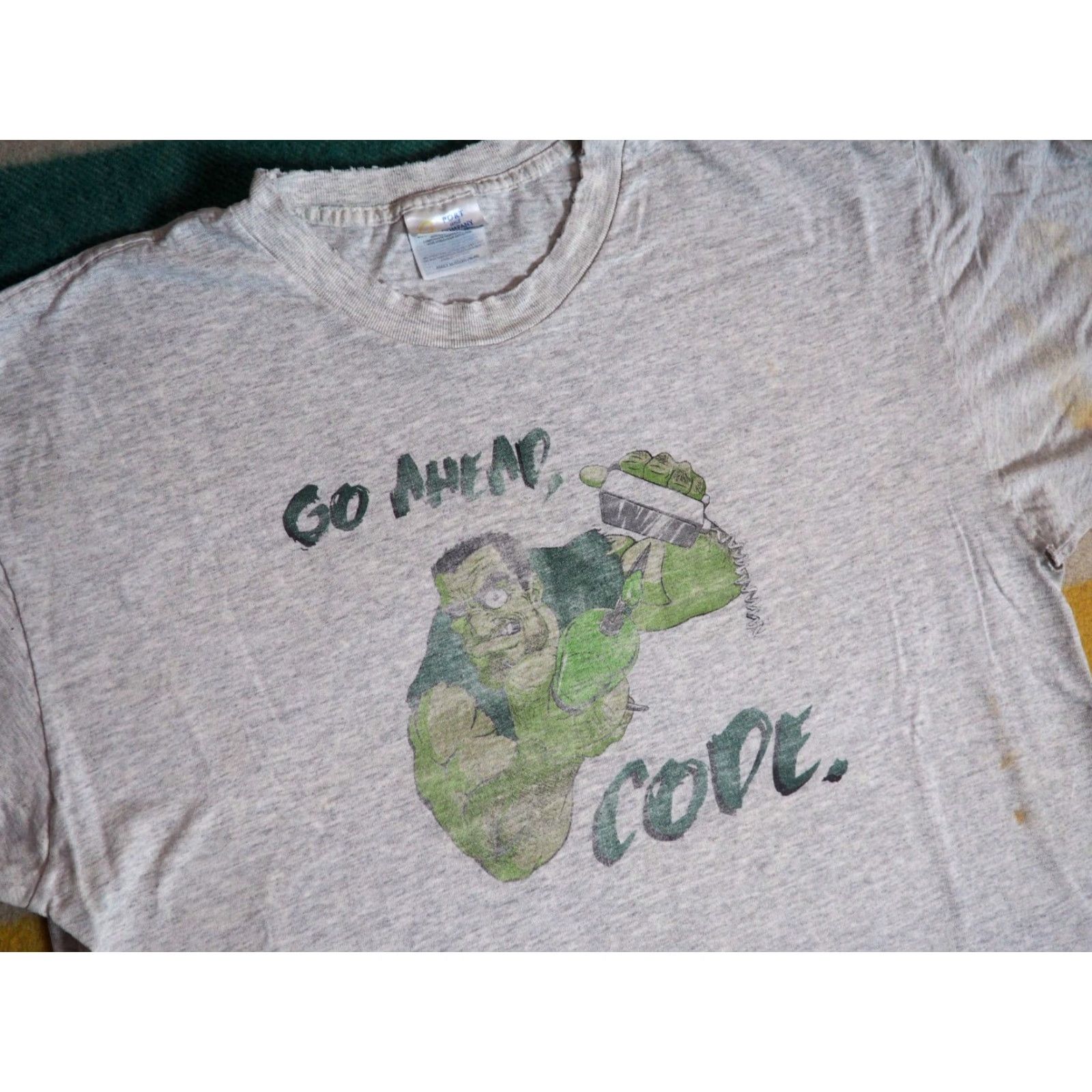 Port & Company VTG 90s Mad Scientist Software Health Code Tech Art Distress Gray Tee T-Shirt L Mens Port & Company 90s Theme Vintage Shirt Size US L / EU 52-54 / 3 - 2 Thumbnail