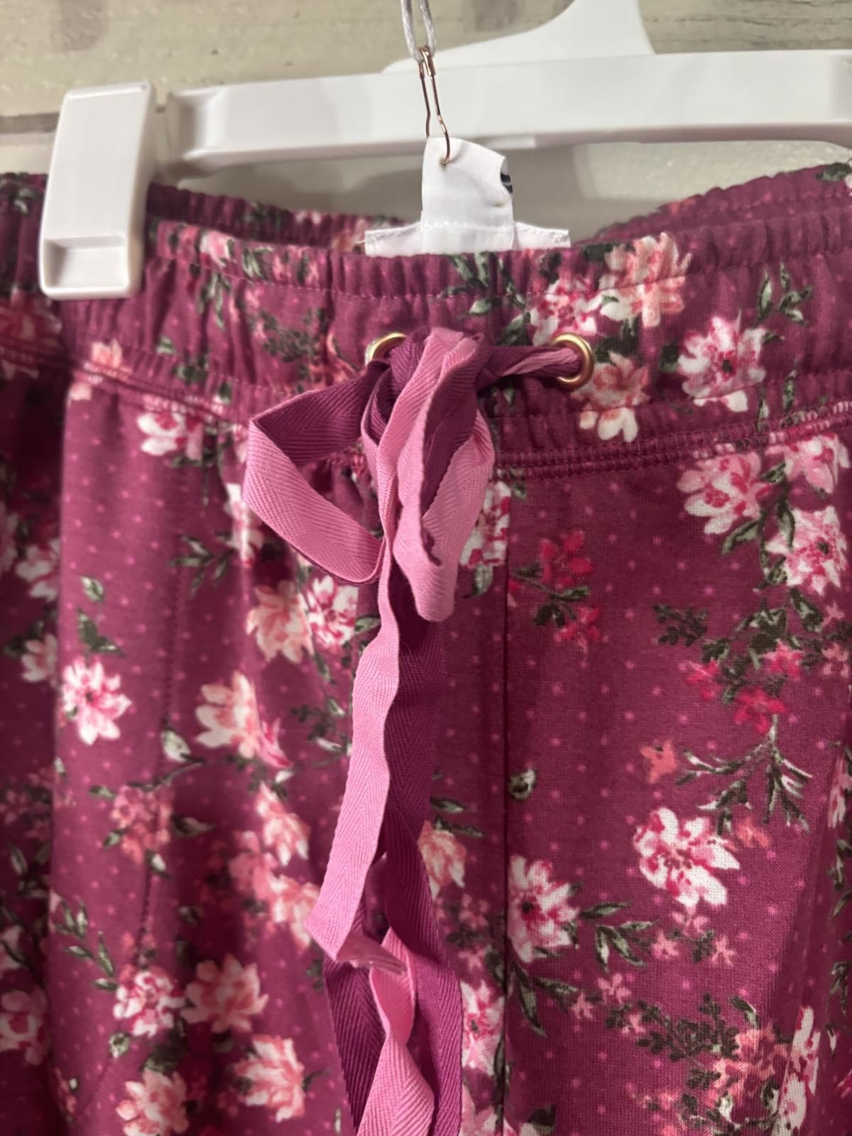 Designer Lacey Chabert Floral Print Lounge Pants with Drawstring Size ONE SIZE - 2 Thumbnail