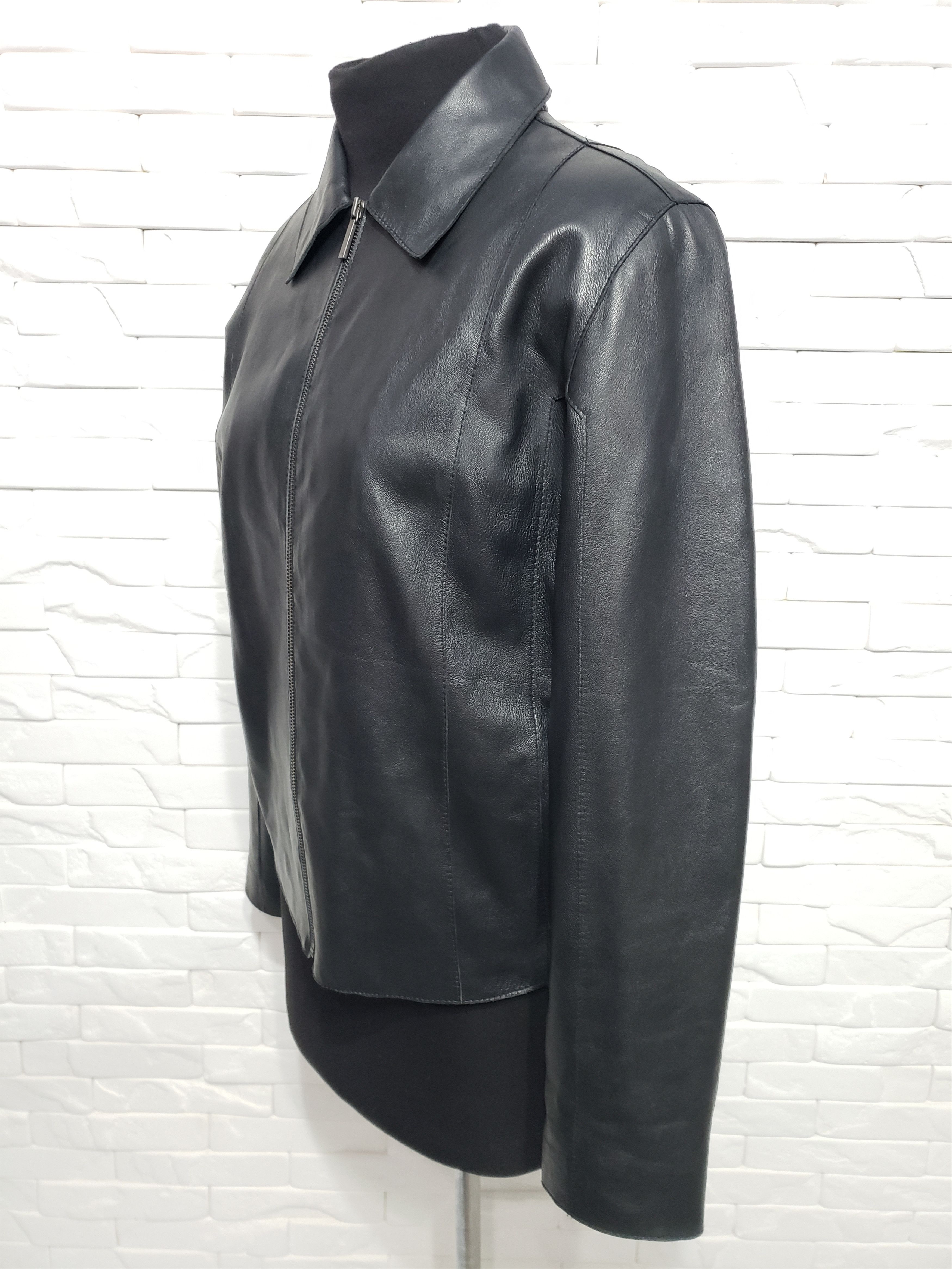 Genuine Leather Stylish women's black leather jacket. Size XL / US 12-14 / IT 48-50 - 2 Thumbnail
