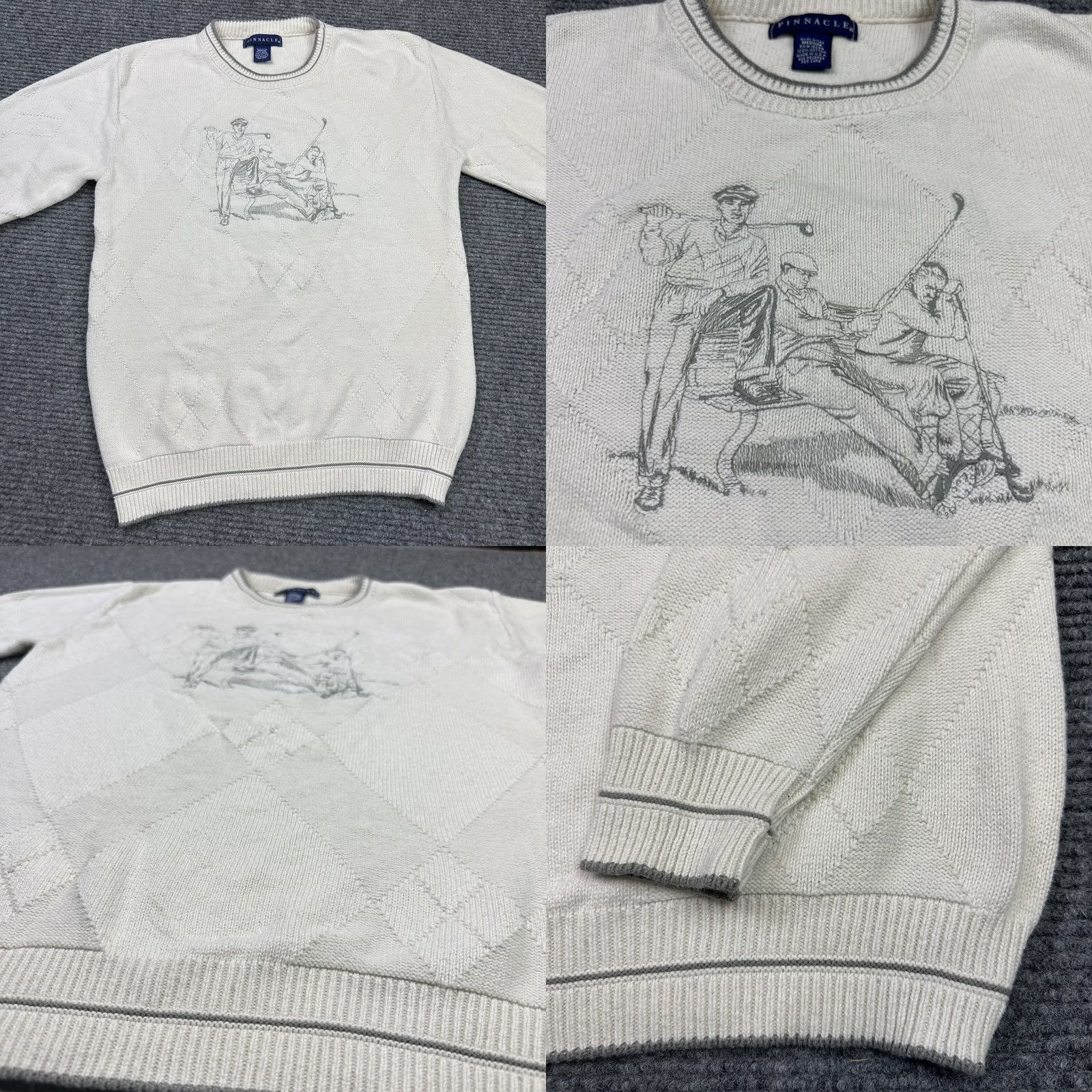 Vintage VINTAGE 90s Adult Medium Made In USA Embroidered Long Sleeve Golf Sweater Knit Size US M / EU 48-50 / 2 - 8 Thumbnail
