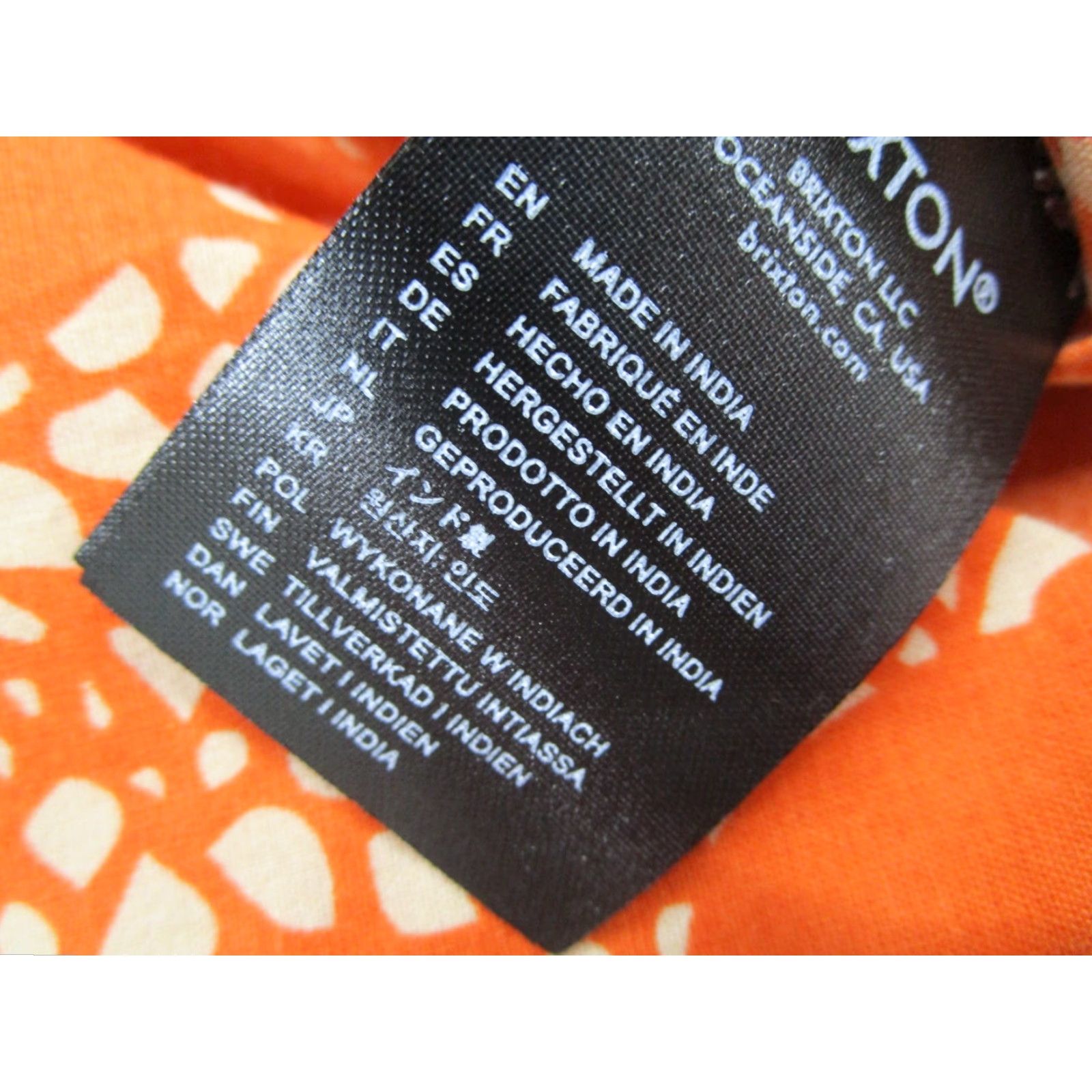 Brixton Brixton Men's XL Orange Charter Print Short Sleeve Button-Up Shirt Size US XL / EU 56 / 4 - 5 Thumbnail