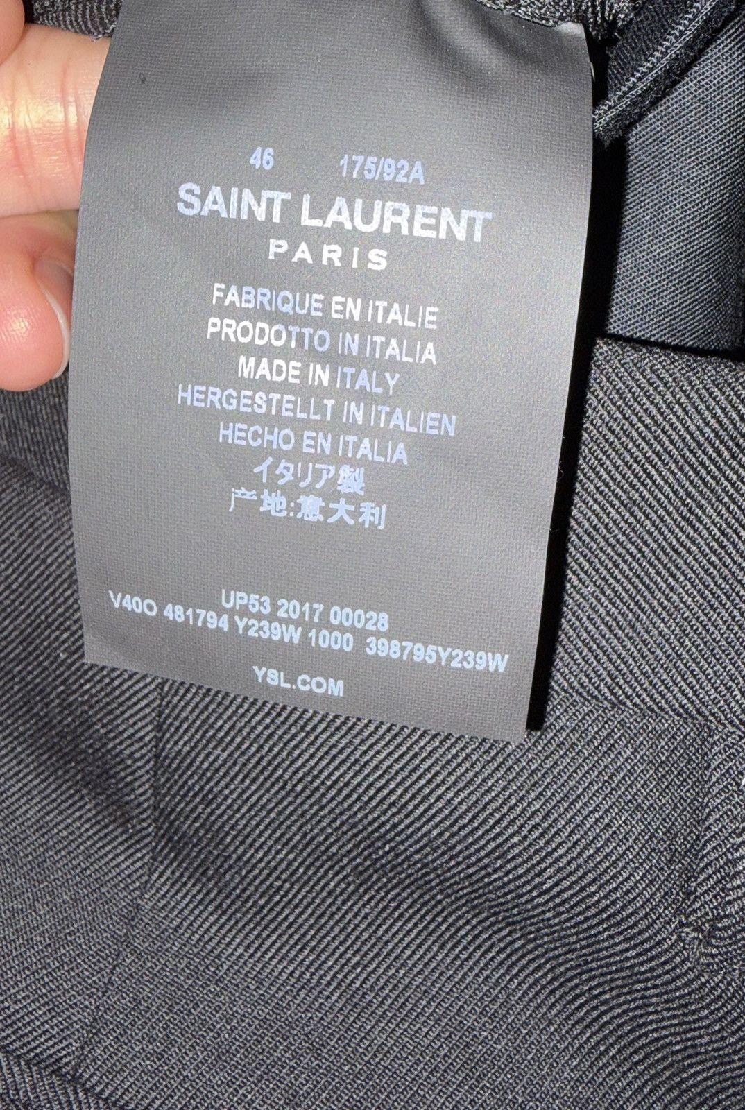 Saint Laurent Paris Slim Fit trousers in wool size 46 Size 36R - 7 Thumbnail