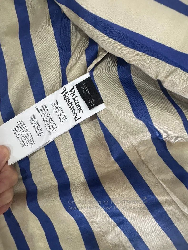 Vivienne Westwood vivienne westwood Navy and White Striped Blazer with Shoul Size XS / US 0-2 / IT 36-38 - 5 Thumbnail