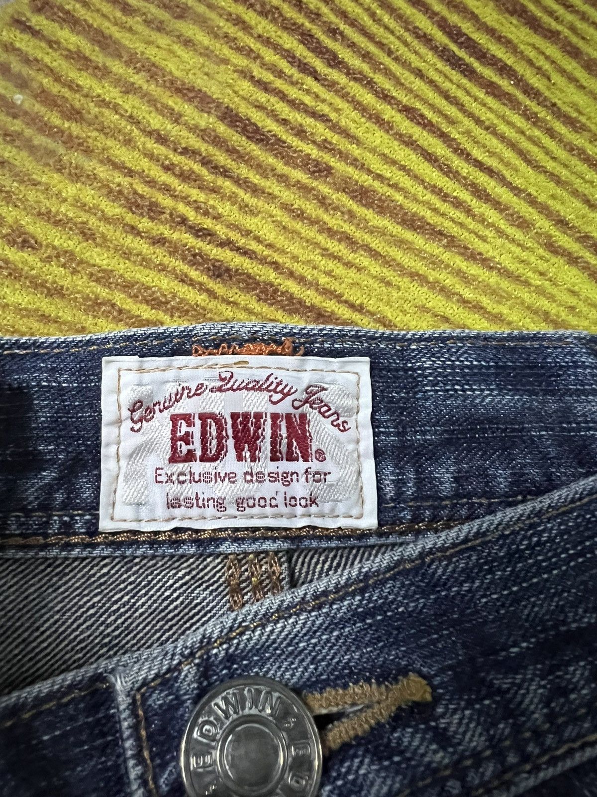 Edwin × If Six Was Nine VTG EDWIN DOUBLE WAIST DISTRESSED JEANS VERY RARE Size US 31 - 15 Thumbnail