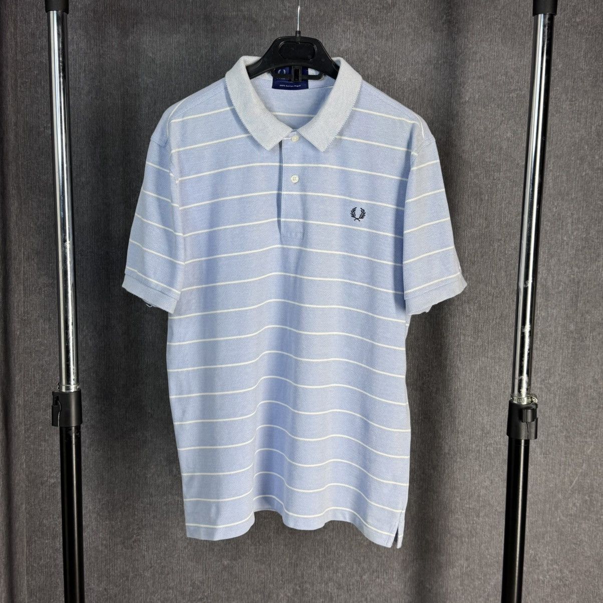 Fred Perry Vintage Fred Perry striped polos t shirt sky blue white Size US L / EU 52-54 / 3 - 1 Thumbnail