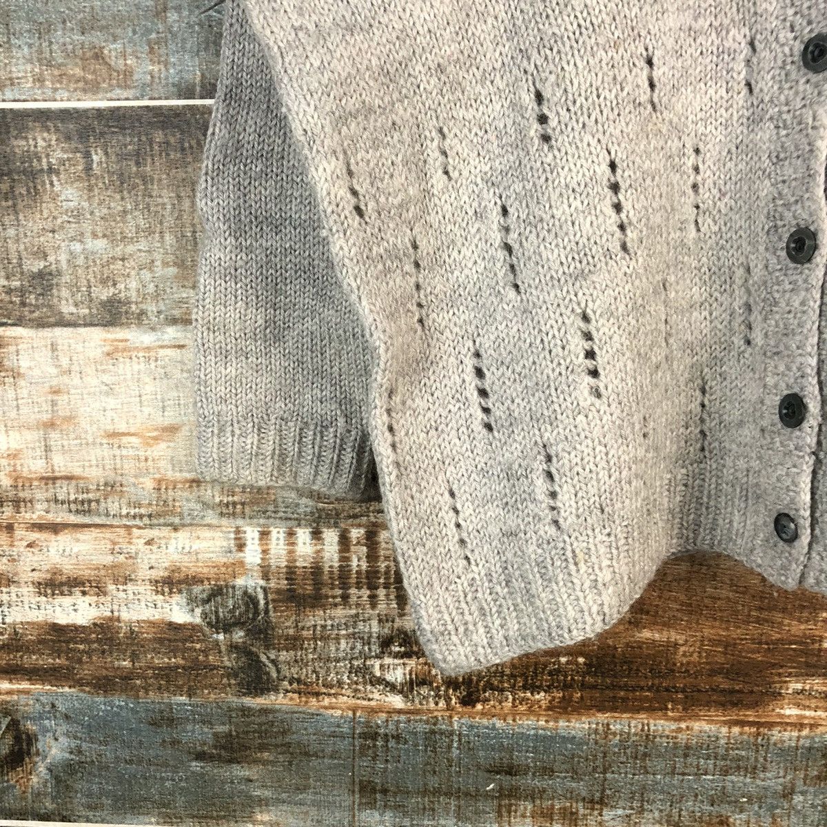 Japanese Brand × Vintage Japanese Brand Grey Hand Knit Cardigan #A2293 Size S / US 4 / IT 40 - 7 Thumbnail
