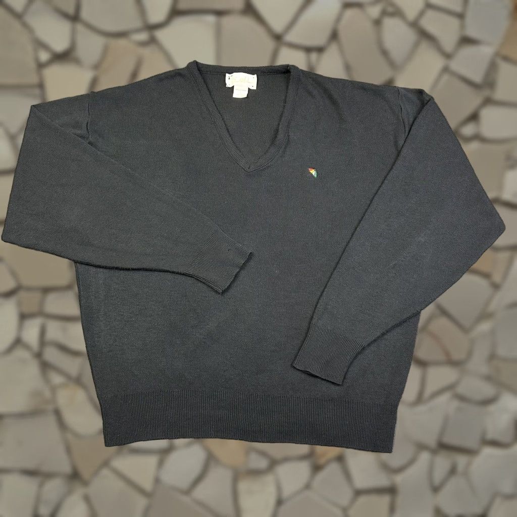 Vintage VINTAGE Arnold Palmer Golf Sweater V Neck Large Black 