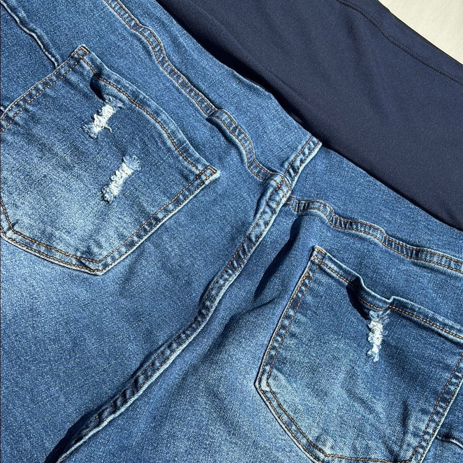 The Unbranded Brand S.O.N.G Maternity Blue Denim Shorts Size XL Size 34" / US 12 / IT 48 - 4 Thumbnail