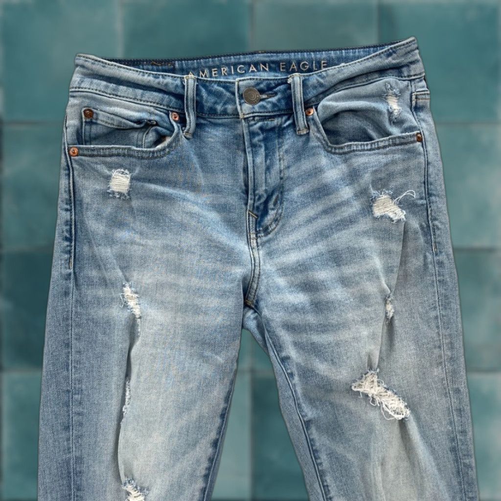 American Eagle Outfitters American Eagle Jeans Mens 30x32 Skinny Denim Blue 5-Pocket Cotton Spandex Slim Rise Low Regular Inseam 32 Pants Size US 30 / EU 46 - 1 Thumbnail