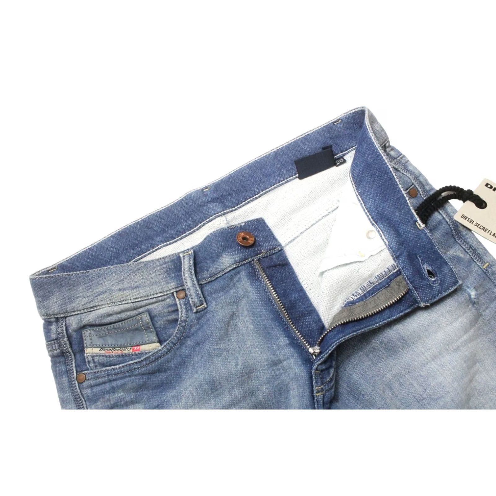 Diesel DIESEL Jeans Women's W26 Stapphy-N.E. Jogg 0800B Blue Faded Ripped Whiskers Size 26" / US 2 / IT 38 - 4 Thumbnail