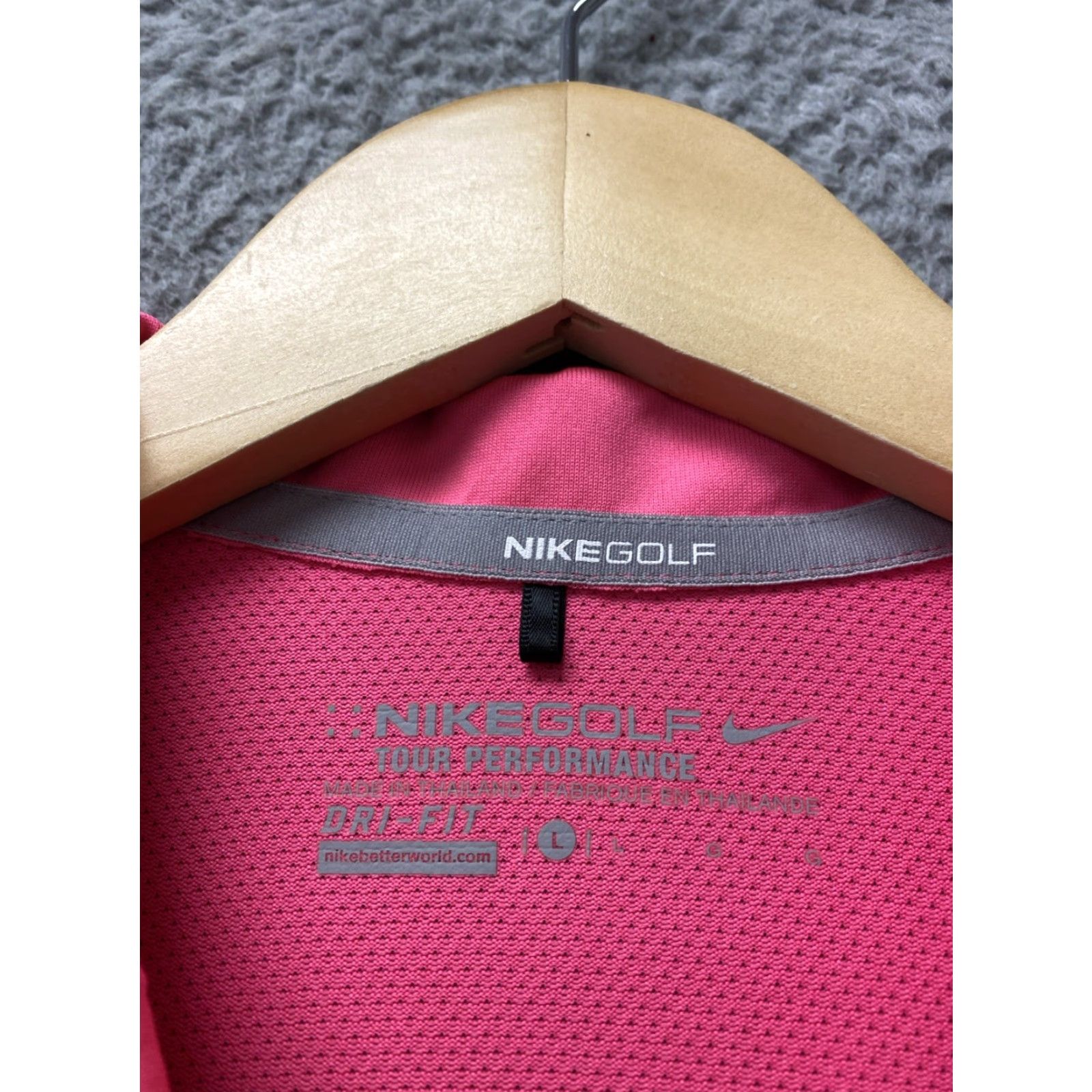 Nike Nike Dri-FIT Extra Short Sleeves Golf Polo Bright Pink L /142-43 Size 36" / US 14 / IT 50 - 3 Thumbnail