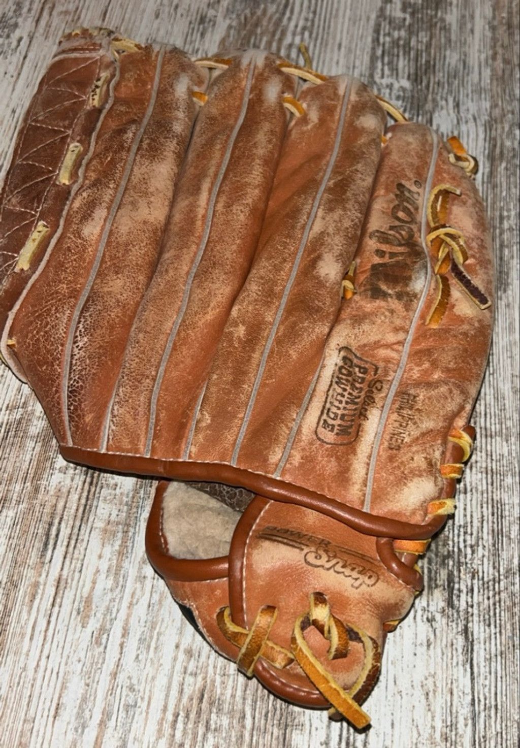 Other Wilson Softball Glove One Size Brown Yellow Size ONE SIZE - 2 Thumbnail