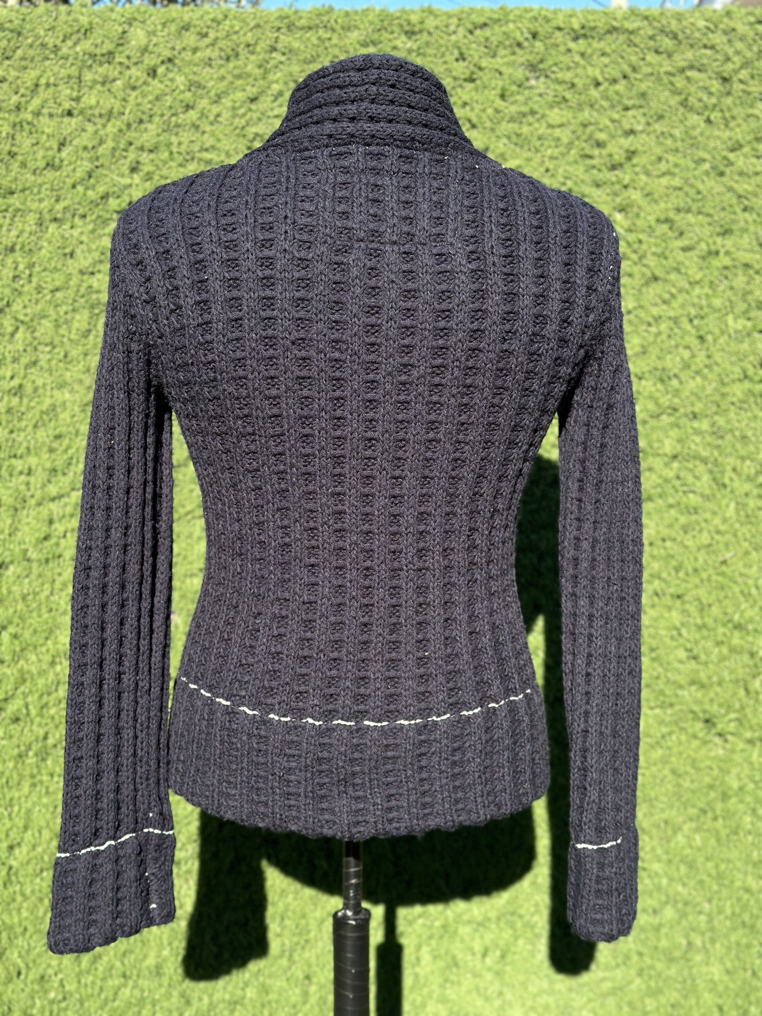 Maison Margiela Maison Martin Margiela Textured Knit Shawl Collar Size M Size US M / EU 48-50 / 2 - 11 Thumbnail