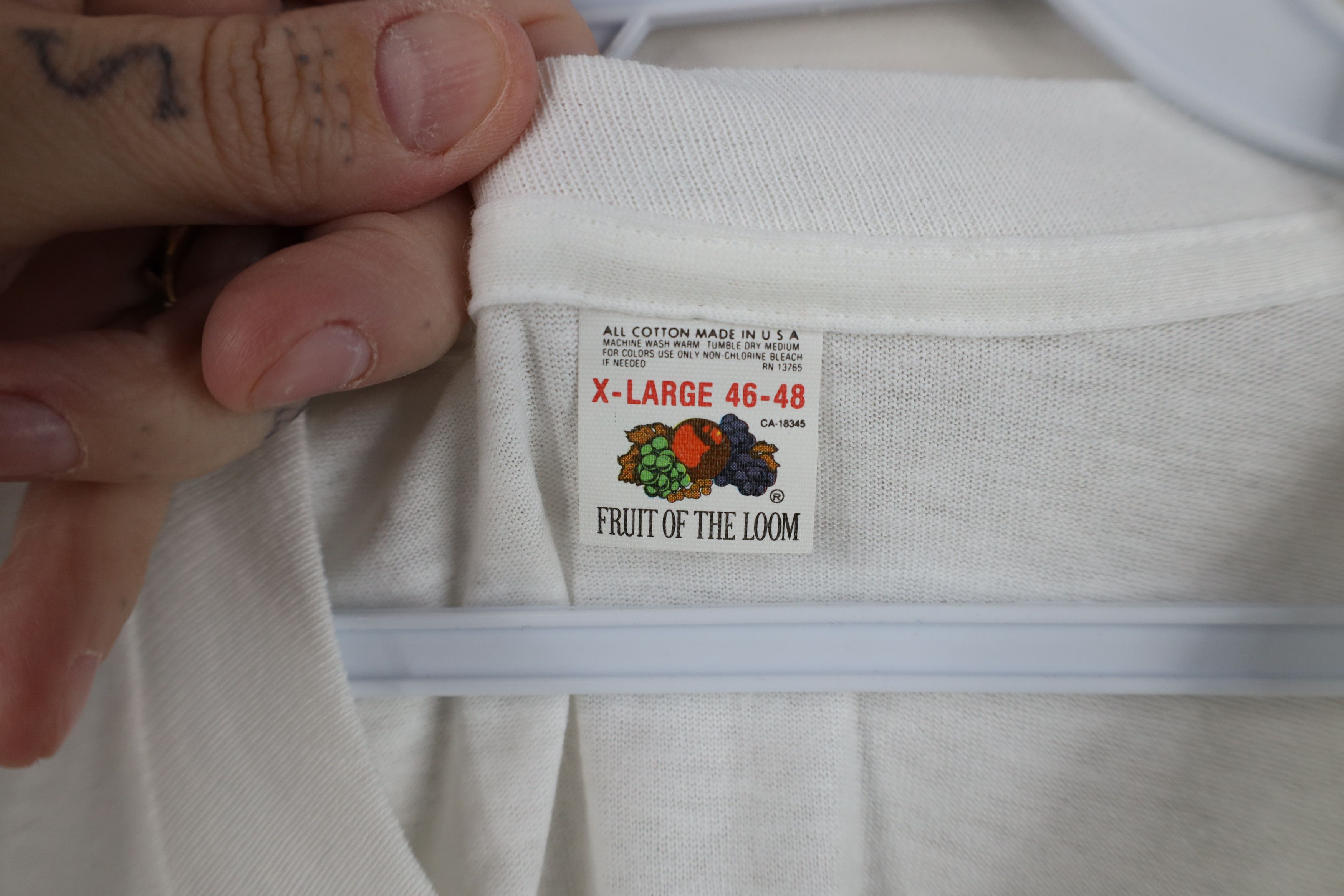 Vintage Vintage 90s Streetwear Cotton Short Sleeve T-Shirt White USA Size US XL / EU 56 / 4 - 5 Thumbnail