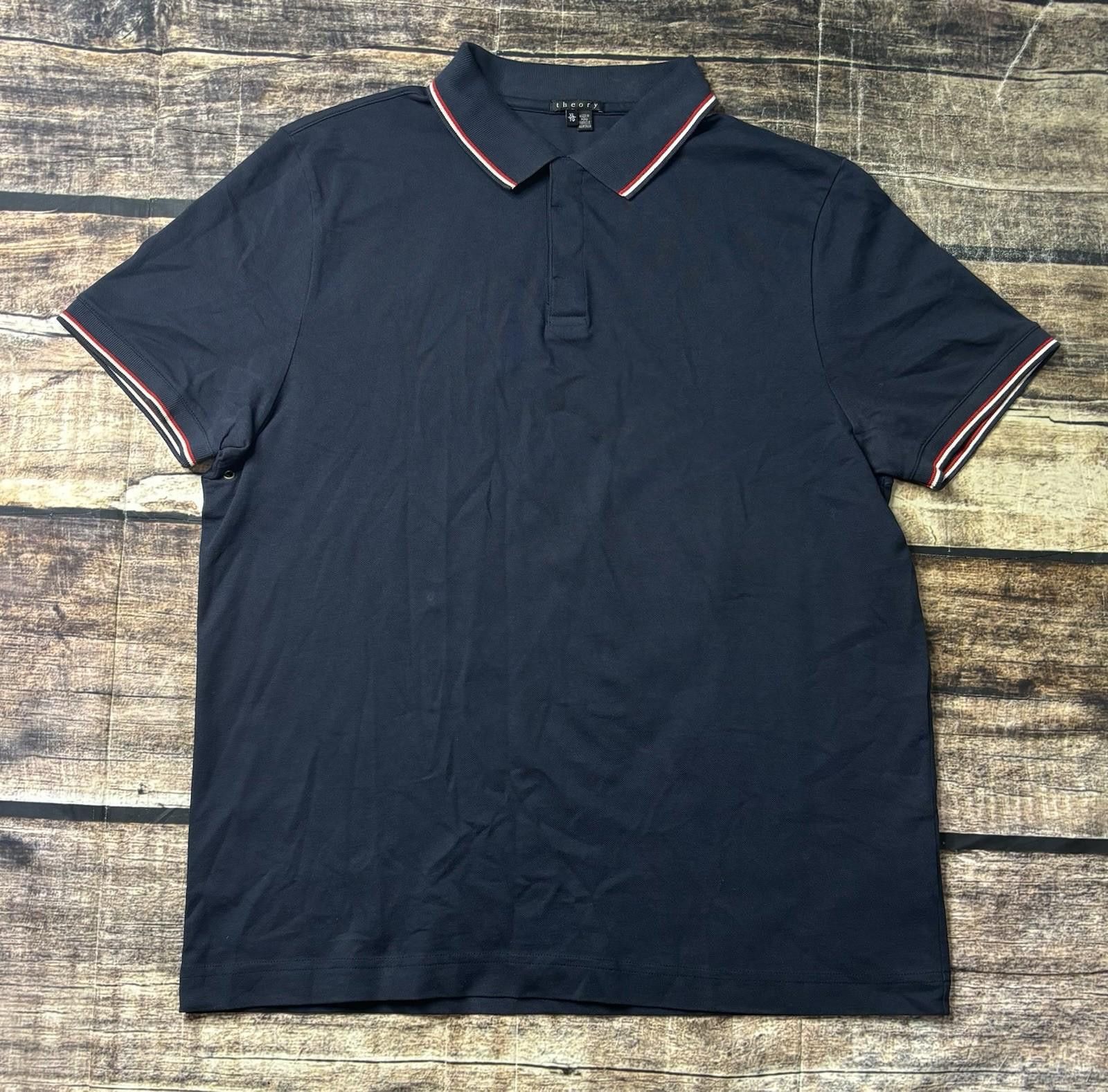 Theory Theory Polo Shirt Women's XL Navy Short Sleeve Top Cotton Size XL / US 12-14 / IT 48-50 - 1 Thumbnail