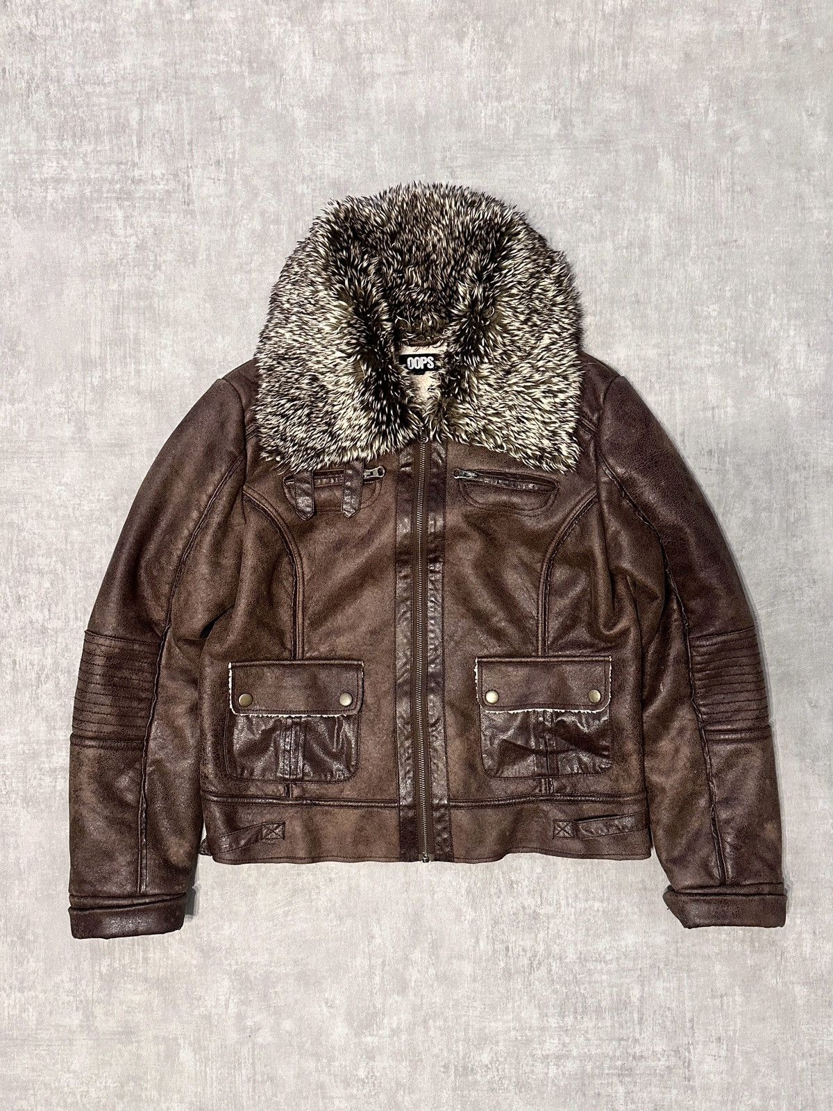 y2k Zip Fur Jacket IfSixWasNine LGB style