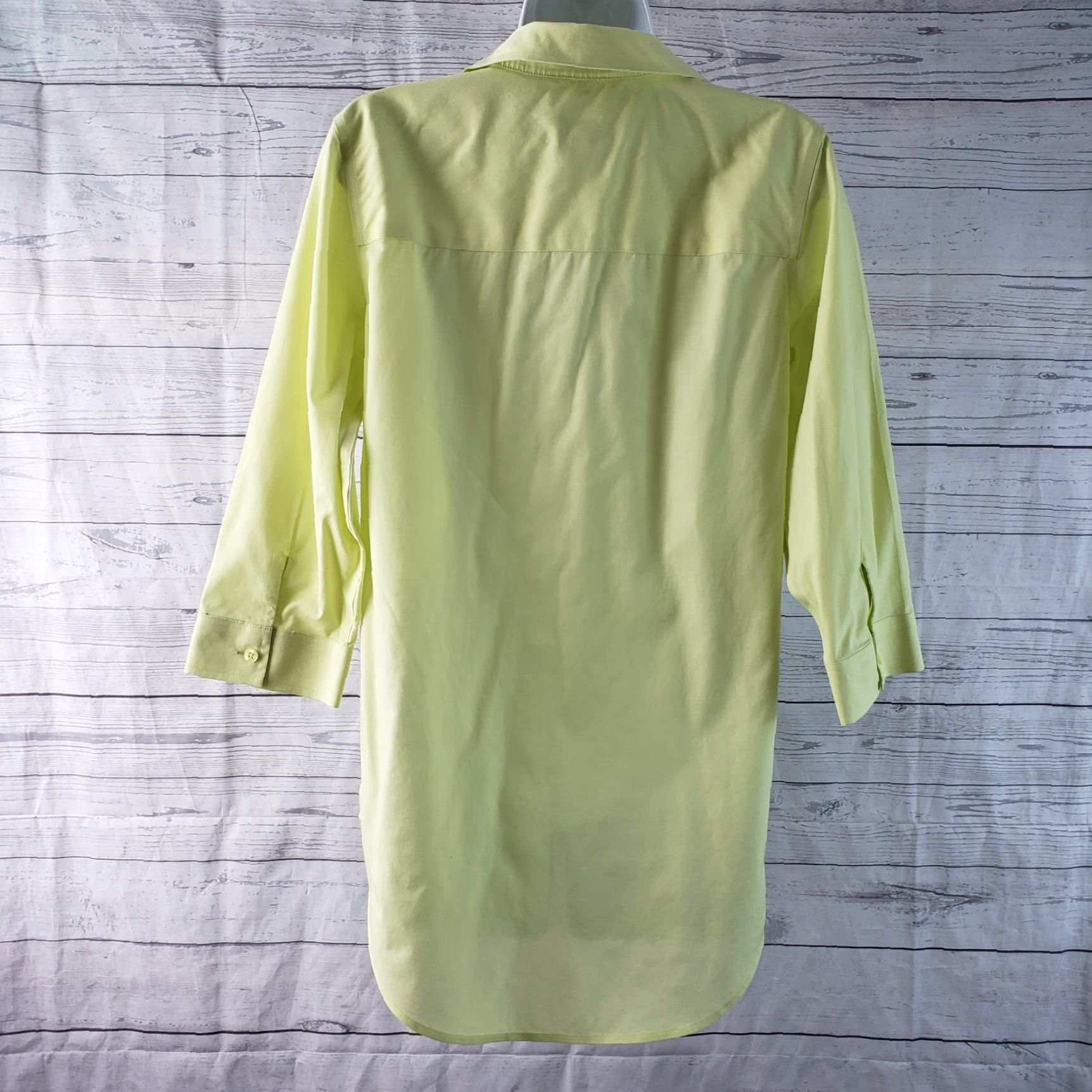 Vintage Chico's Shirt Womens No Iron Button Front Sz Small 3/4 Sleeve Green Cotton Blend Size S / US 4 / IT 40 - 4 Thumbnail