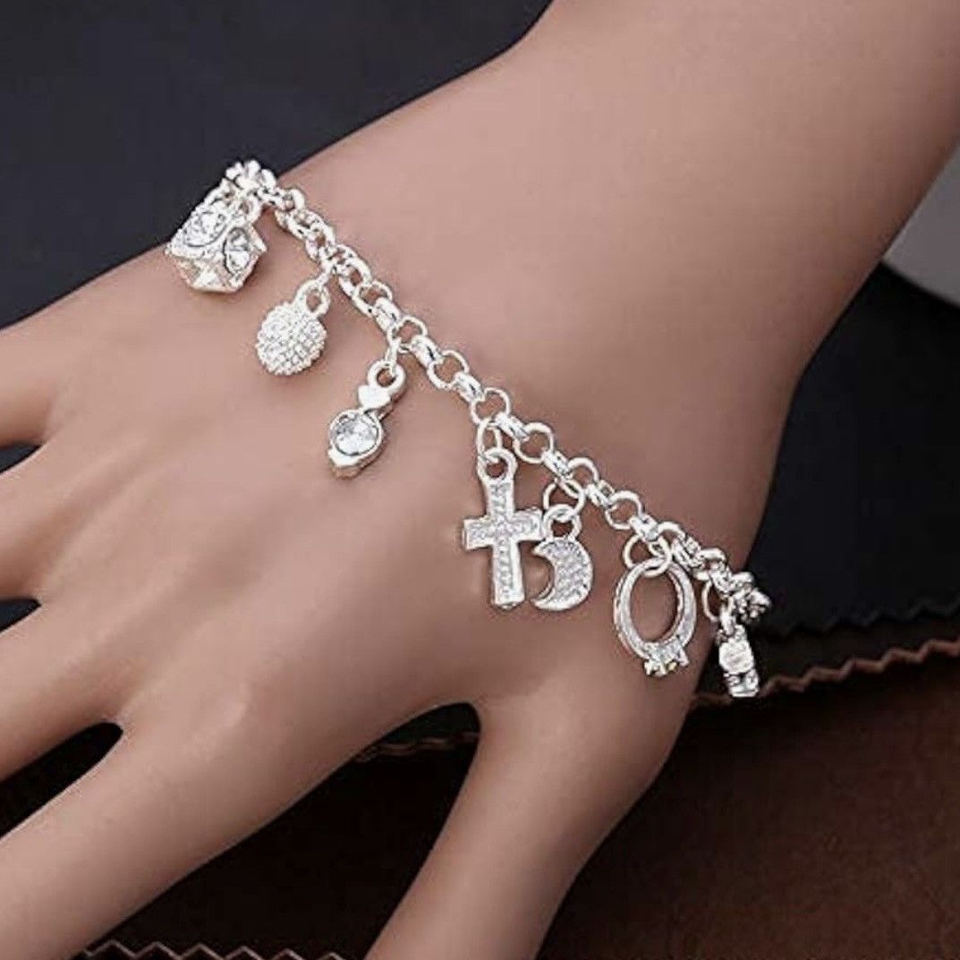 Other 925 silver rhinestone charm bracelet Size ONE SIZE - 2 Thumbnail