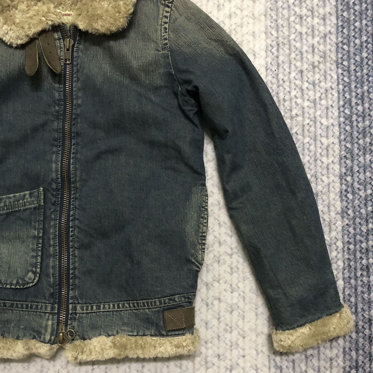 Japanese Brand × Johnbull × Vintage Rare Vintage Johnbull Fur Denim Jacket Size US XXS / EU 40 - 5 Thumbnail