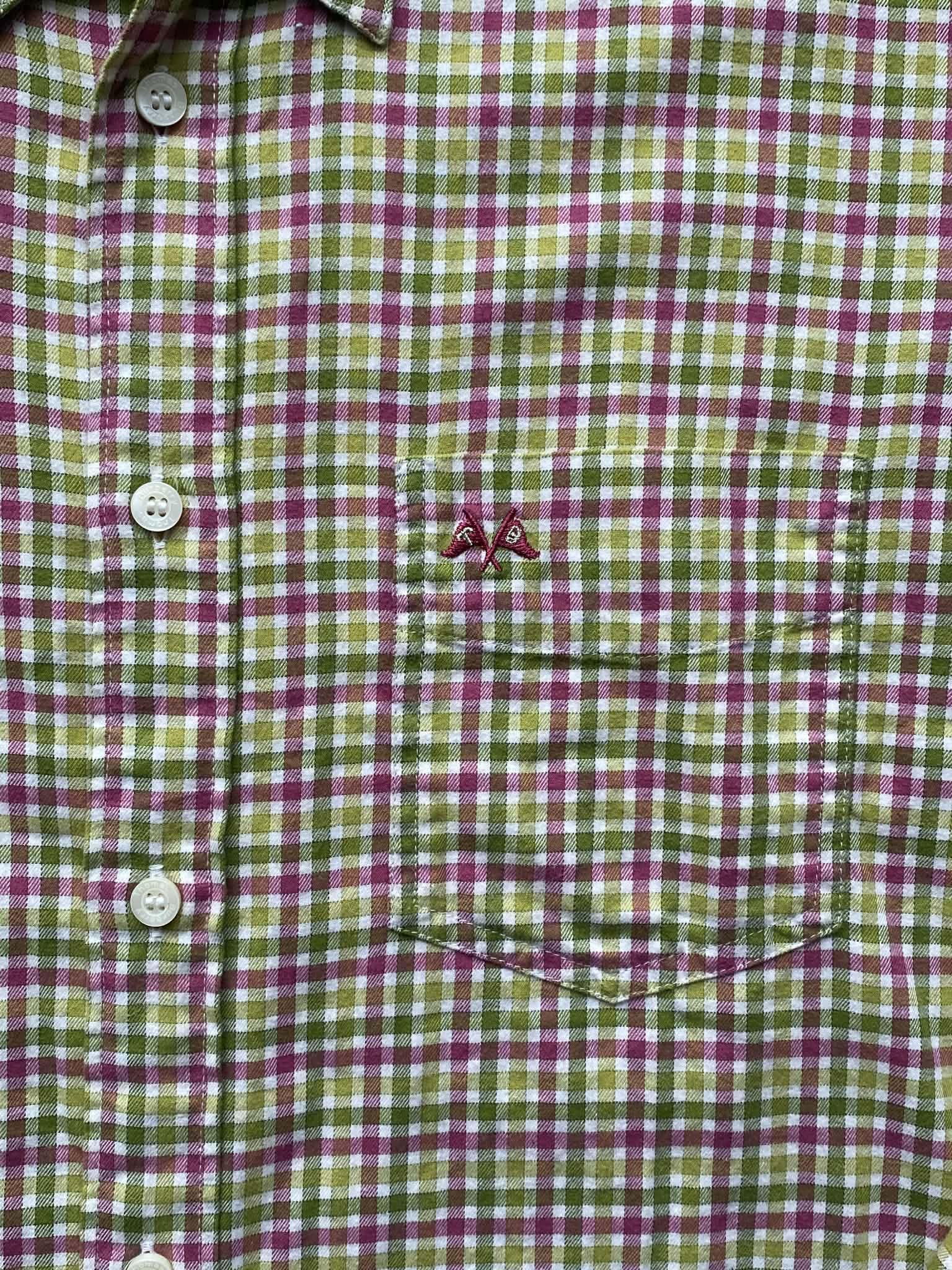 Burberry Vintage Thomas Burberry Button Up Green And Pink Shirt Size US L / EU 52-54 / 3 - 4 Thumbnail