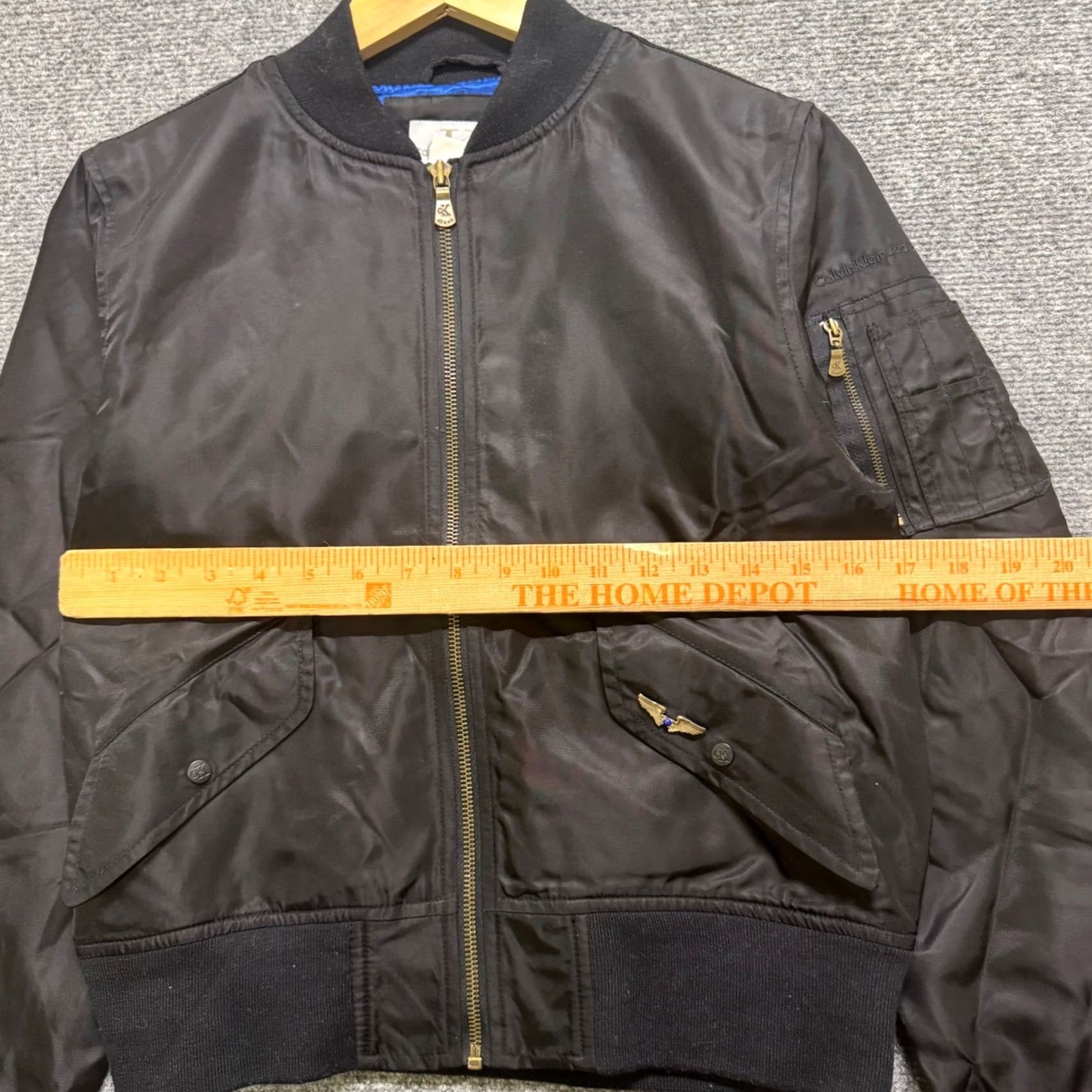 Calvin Klein VINTAGE Calvin Klein Bomber Jacket Women L Black Nylon Blue Liner 90s Mens Womens Boys Girls Size L / US 10 / IT 46 - 7 Thumbnail