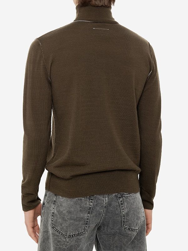 Maison Margiela o1mle0126 MM6 High Neck Jumper in kaki Green Size US M / EU 48-50 / 2 - 4 Thumbnail