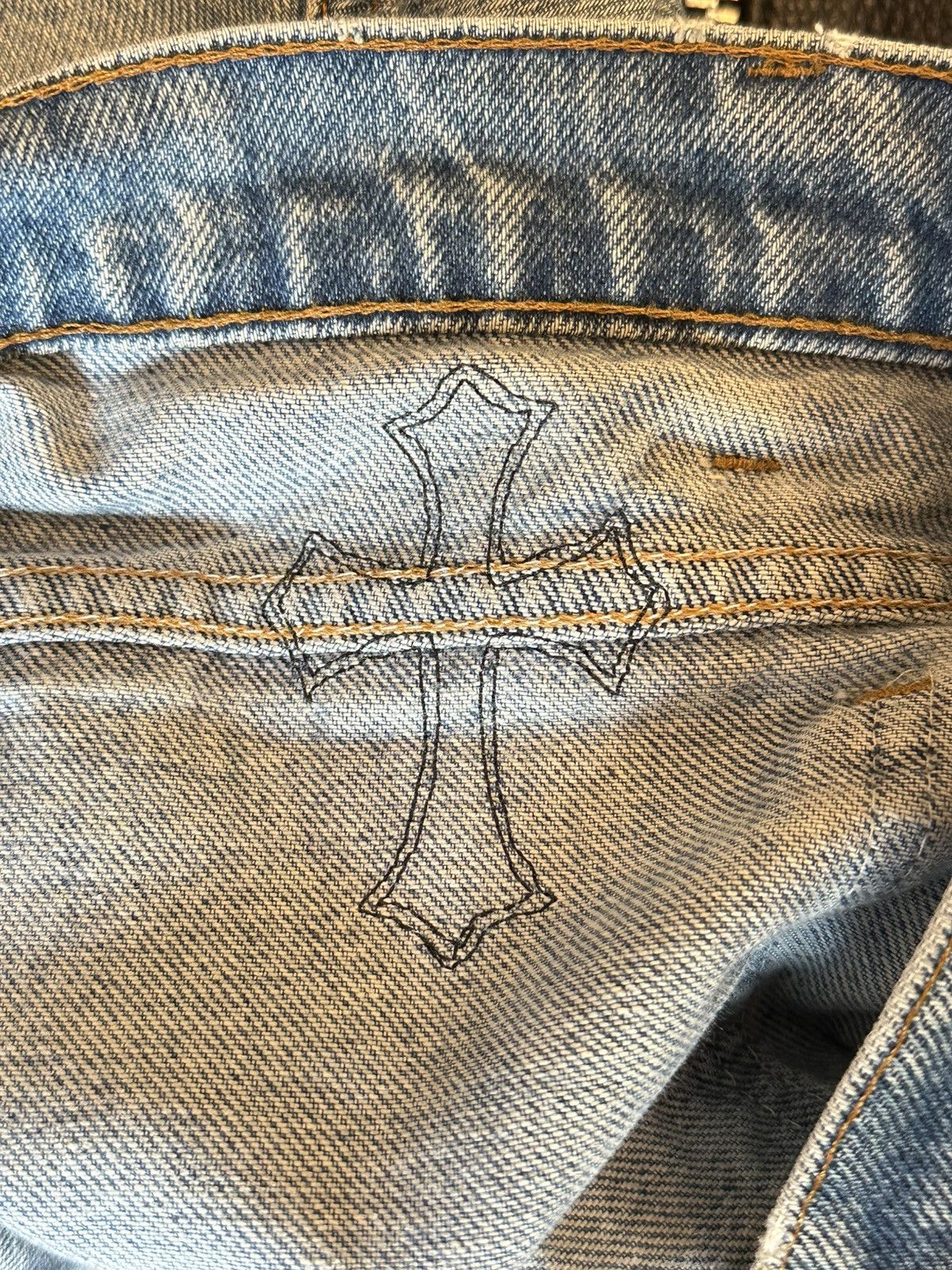 Chrome Hearts CHROME HEARTS LEVI 501 CROSS PATCH JEANS Size US 33 - 10 Thumbnail