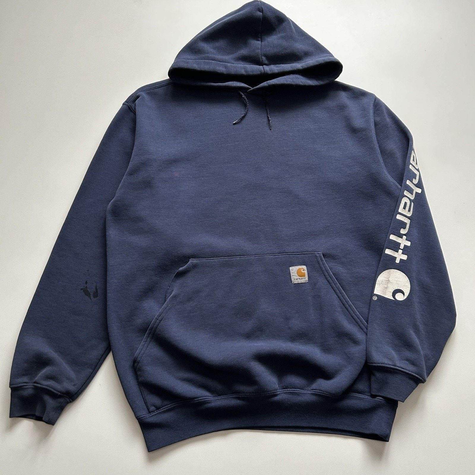 Carhartt Vintage Carhartt Hoodie Sweatshirt Medium Faded Navy Blue Size US M / EU 48-50 / 2 - 1 Thumbnail