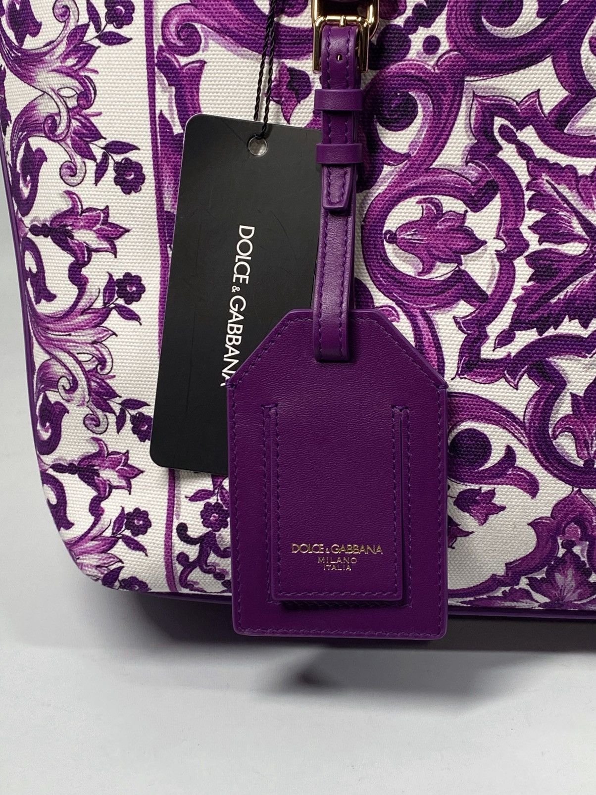 Dolce & Gabbana Dolce&Gabbana Majolica-Print Canvas Shopping Tote Bag Size ONE SIZE - 12 Thumbnail