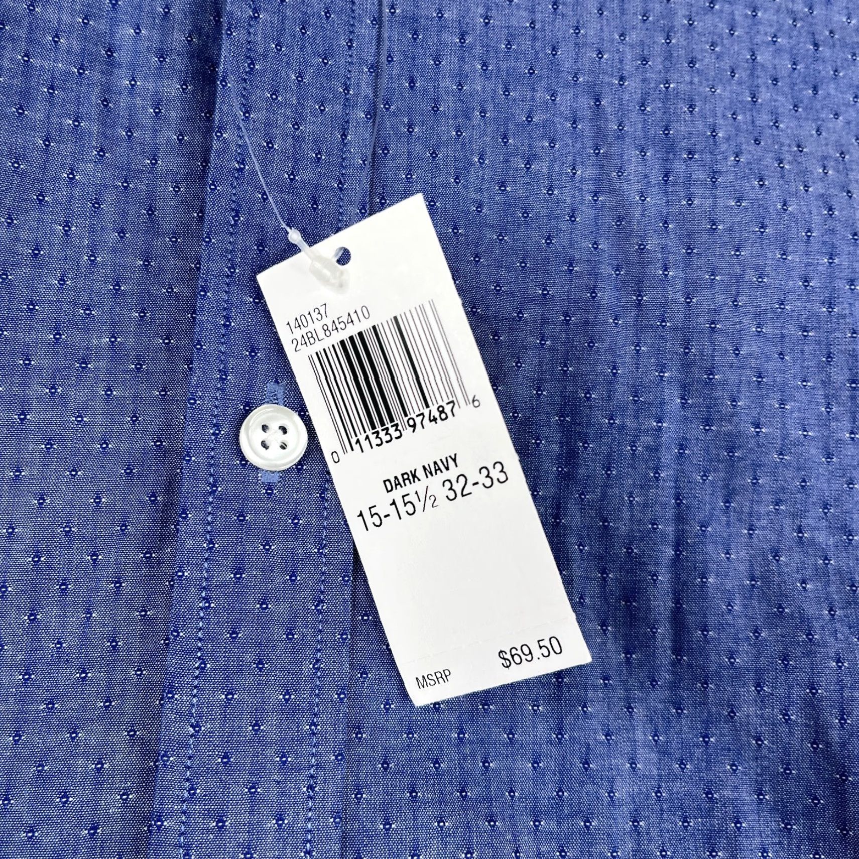 Tommy Hilfiger Tommy Hilfiger Shirt Blue Casual Button-Up Long Sleeve Mens M Dot Pattern Regular Fit Size US M / EU 48-50 / 2 - 3 Thumbnail