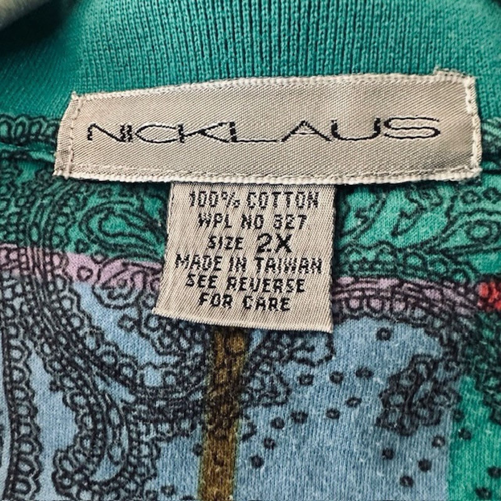 Other Nicklaus (Jack)Golf Shirt Polo 2XL Paisley Green/Blue/Orange Size US XXL / EU 58 / 5 - 2 Thumbnail