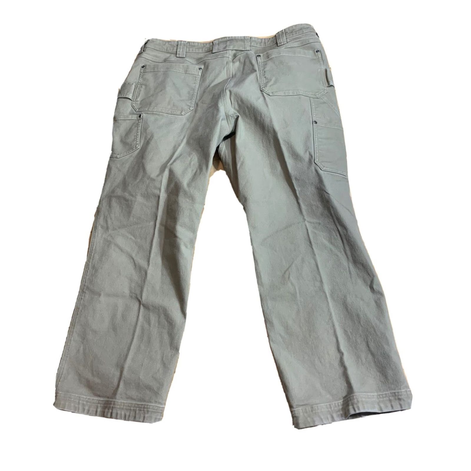 Vintage Duluth Trading Mens Burly Flex Fire Hose Carpenter Pants 42 x 30 Beige Size US 42 / EU 58 - 2 Thumbnail