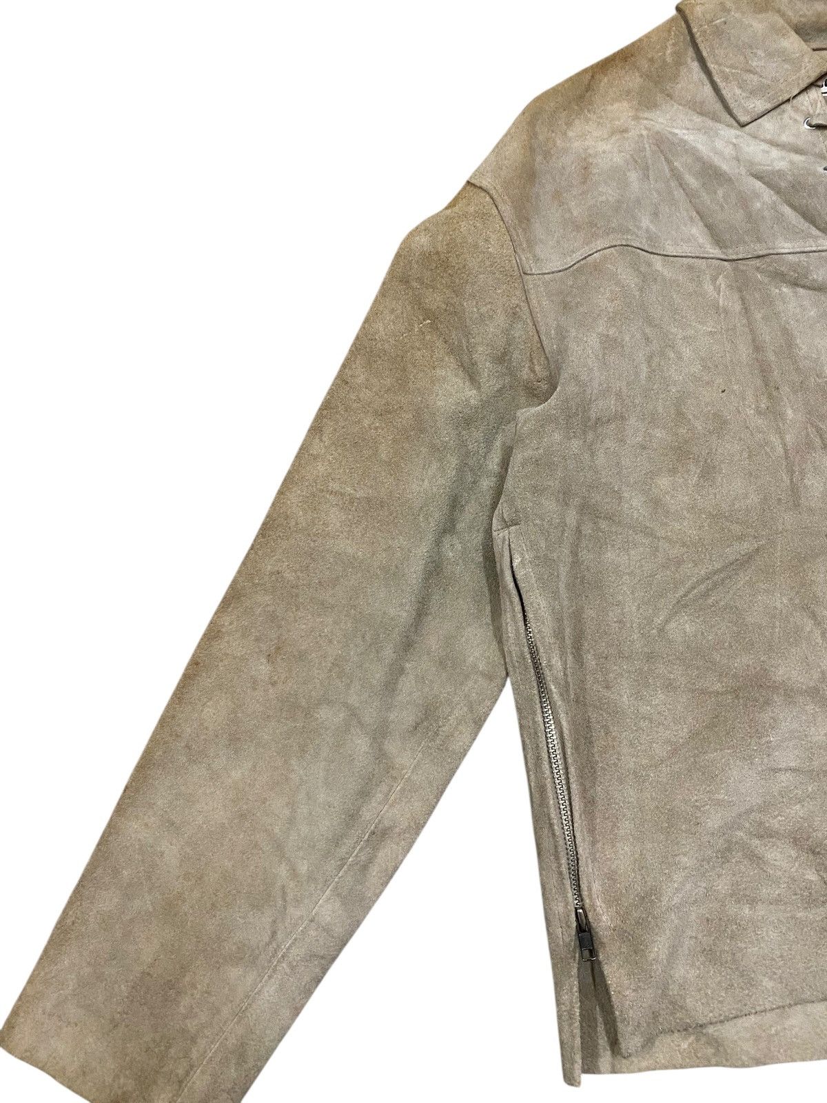 Vintage Vintage CRAZY HORSE Suede Lace-Up Jacket Cowhide Leather Size US L / EU 52-54 / 3 - 5 Thumbnail
