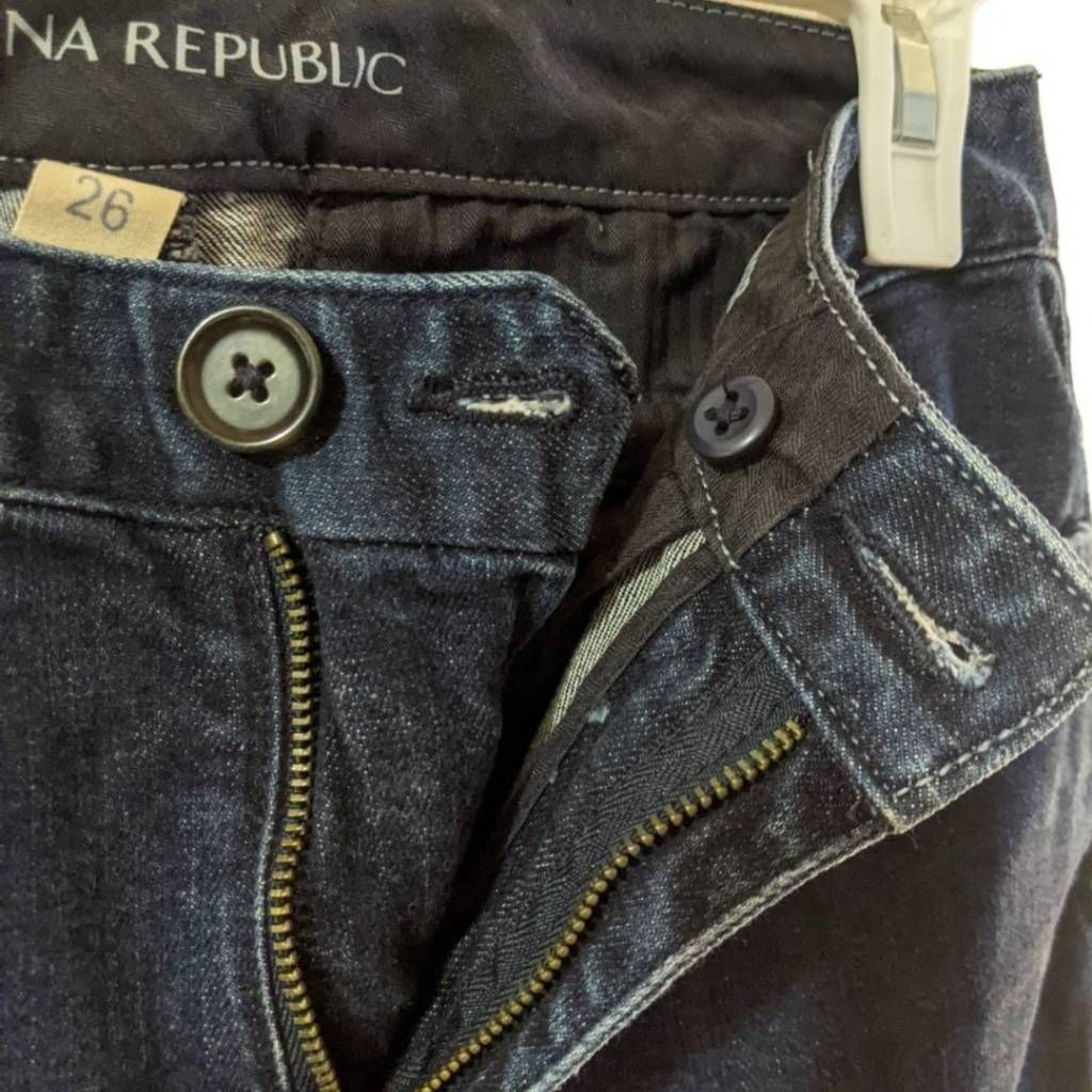 Banana Republic BANANA REPUBLIC Women's Dark Wash Straight Leg Jeans Size 26 Size 26" / US 2 / IT 38 - 8 Thumbnail